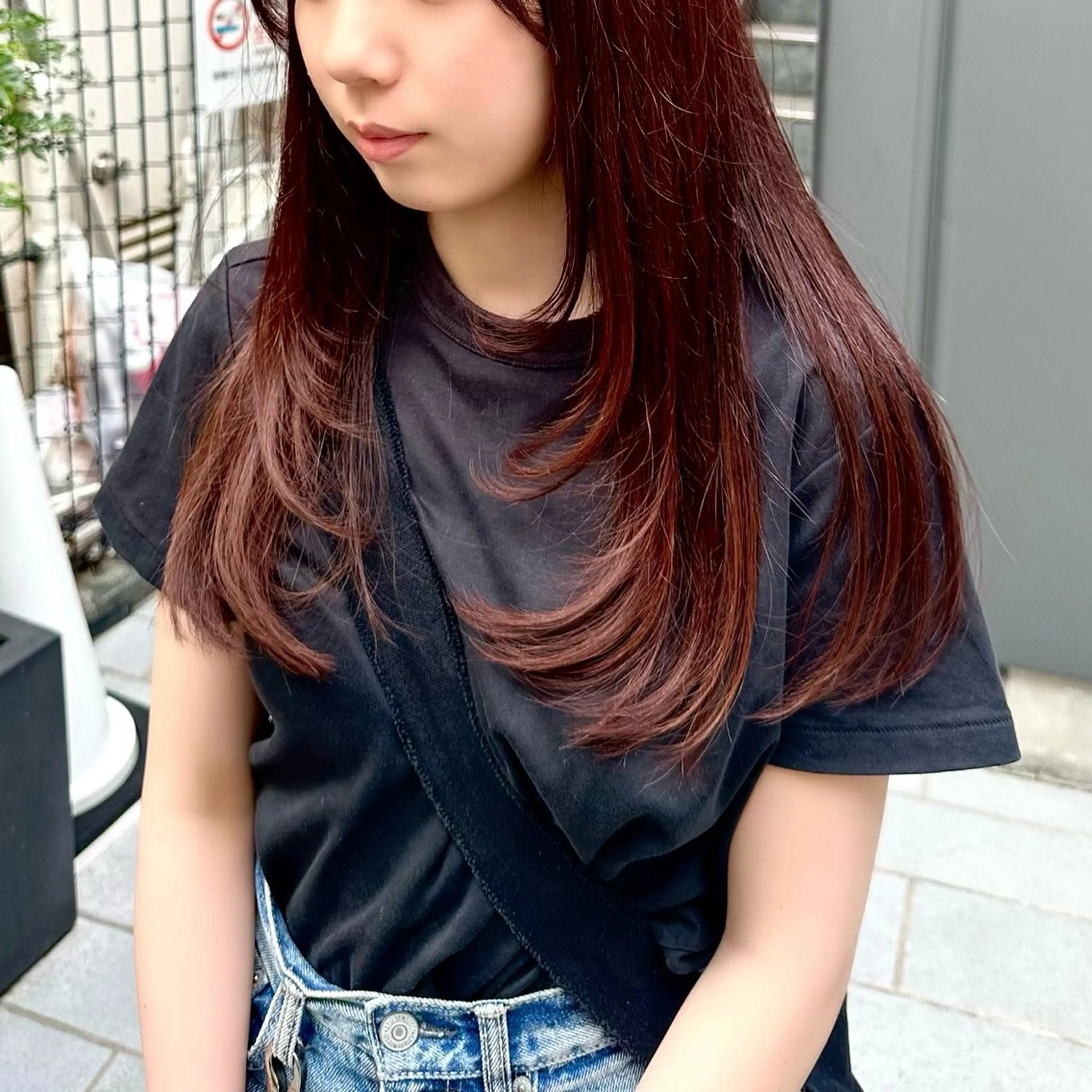 セミロング カラー ヘアカラー トリートメント 🎀ミカ/レイヤー/ 韓国ヘア/原宿🎀のヘアスタイル