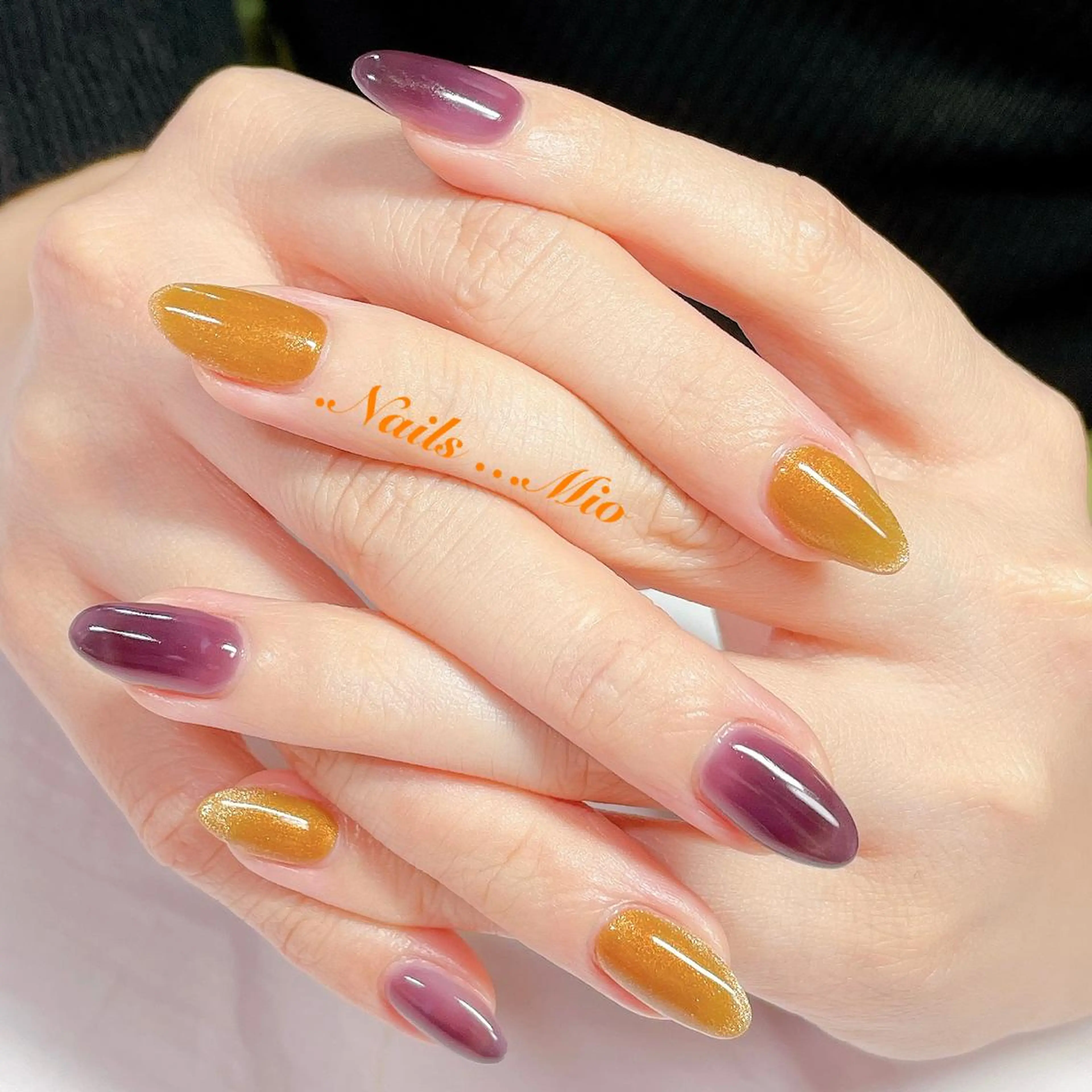 ネイル フレンチネイル マグネットネイル マグネットフレンチ 冬ネイル .Nails Mio 赤羽西ネイルサロンのネイルデザイン