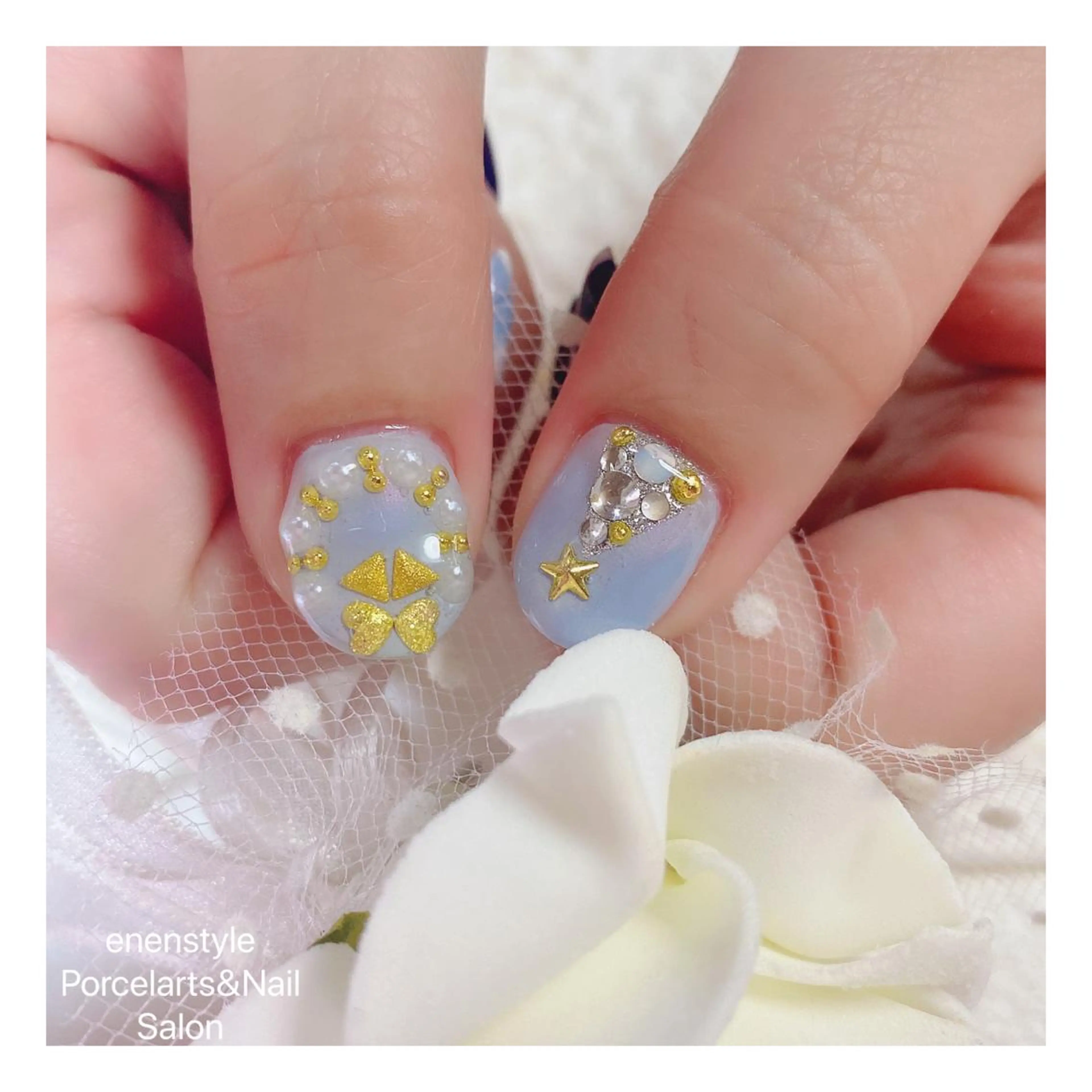 ショート ネイル ハンドネイル 👑enen style👑のネイルデザイン