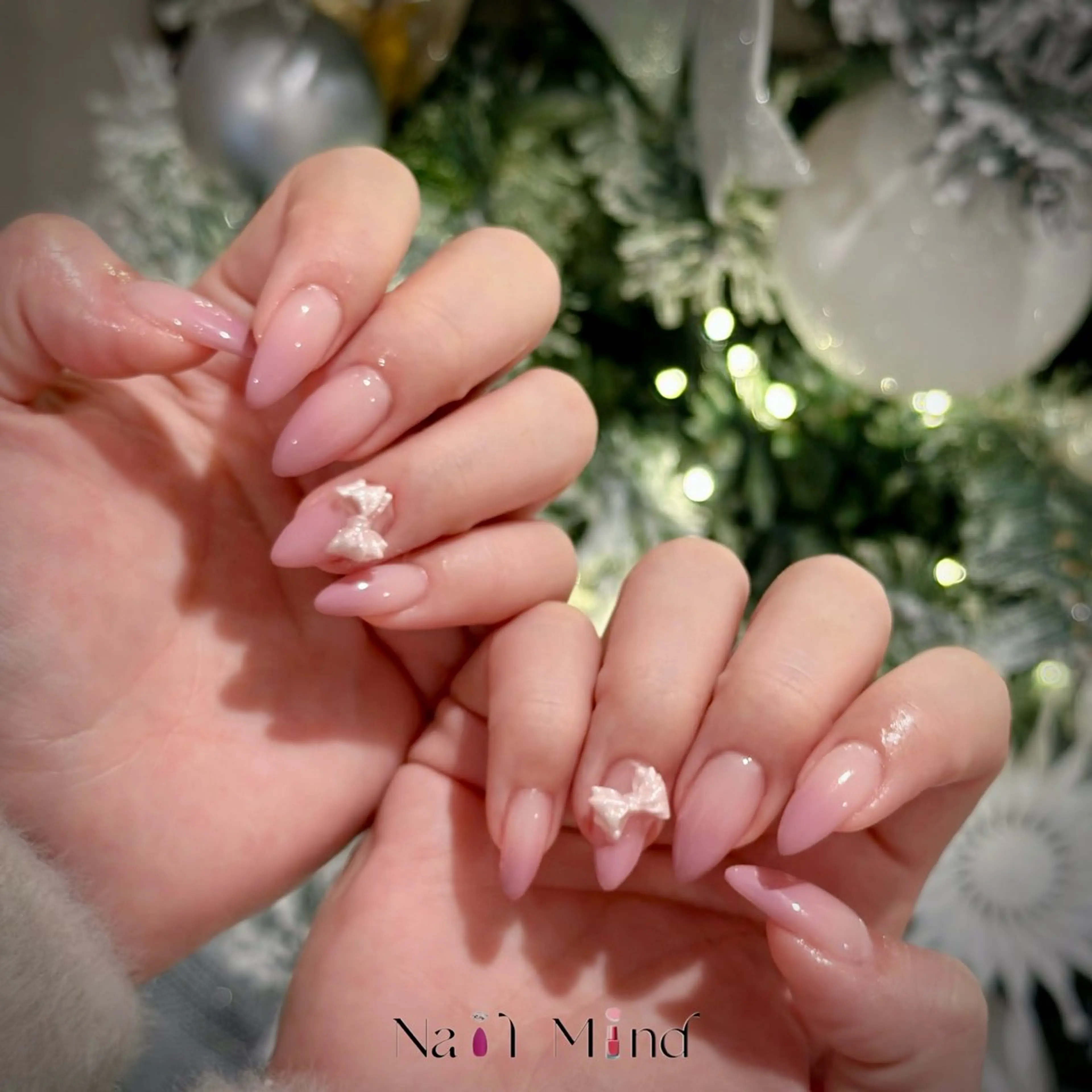ネイル ピンク リボン ハンドネイル Nail Mind (NaONail）のネイルデザイン