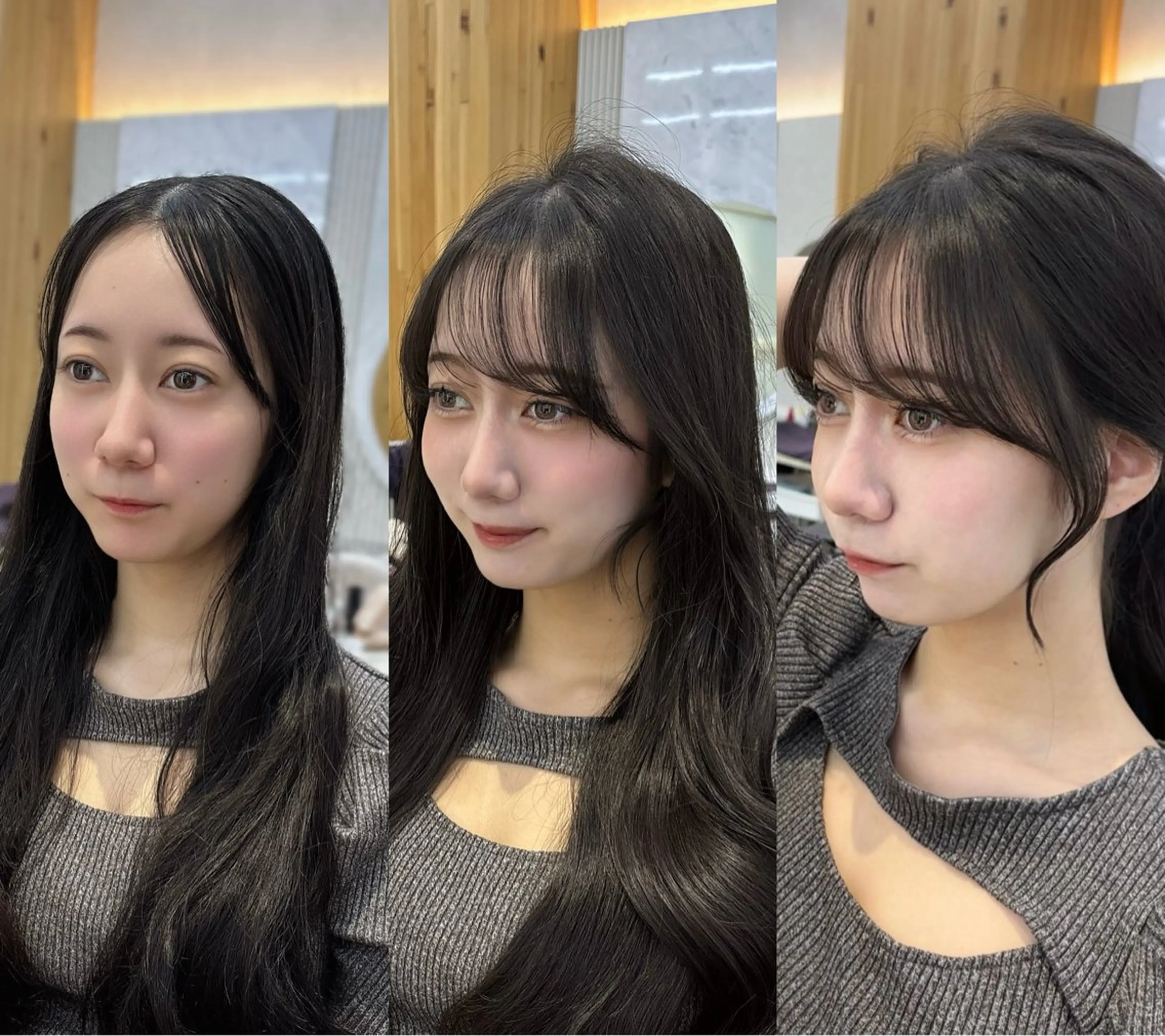 セミロング カラー カット ヘアカラー トリートメント かなこ/重めレイヤー /透明感カラーのヘアスタイル