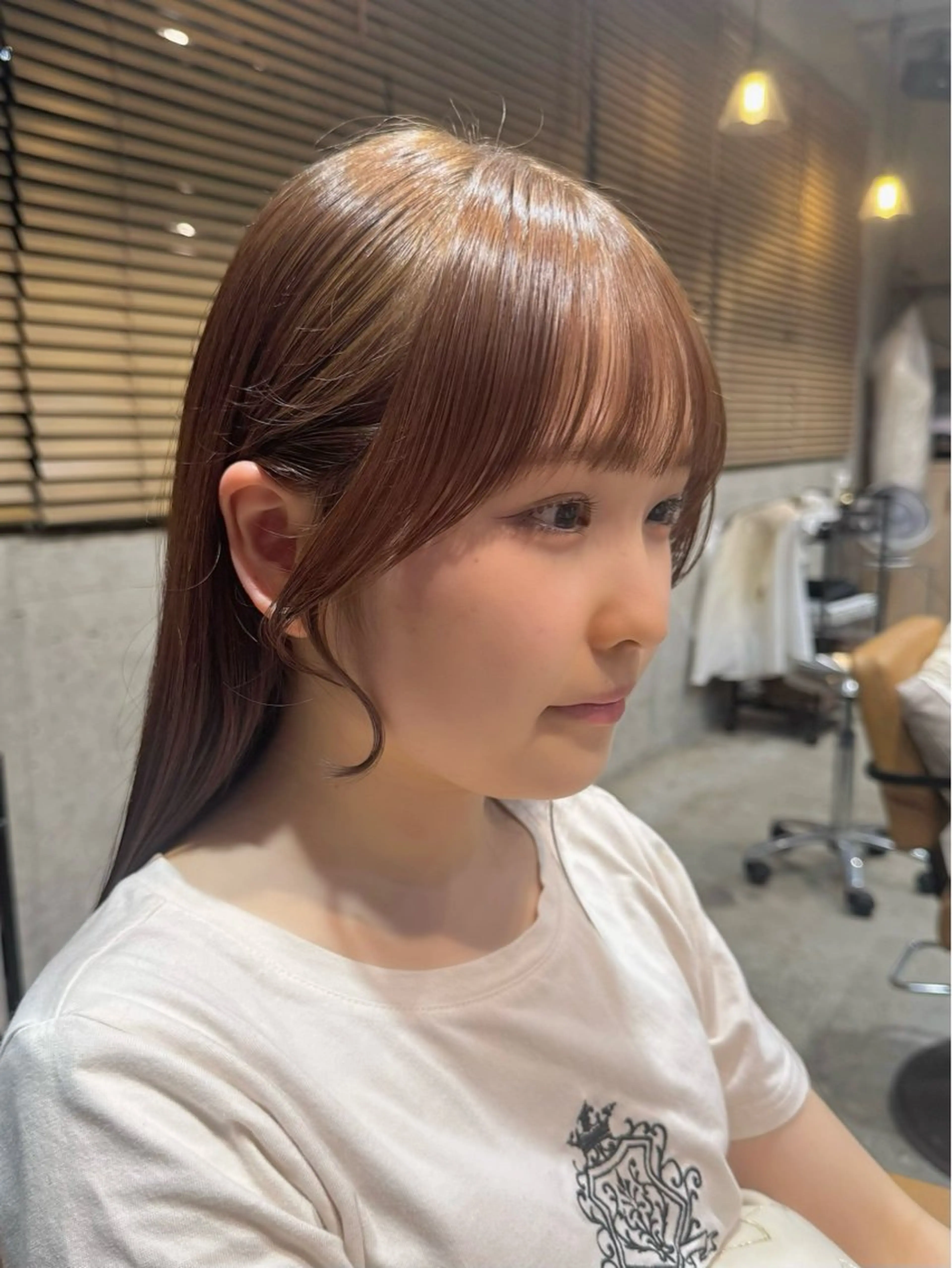 セミロング ヘアアレンジ 顔まわり/艶カラー/ 🤎himari🤎のヘアスタイル