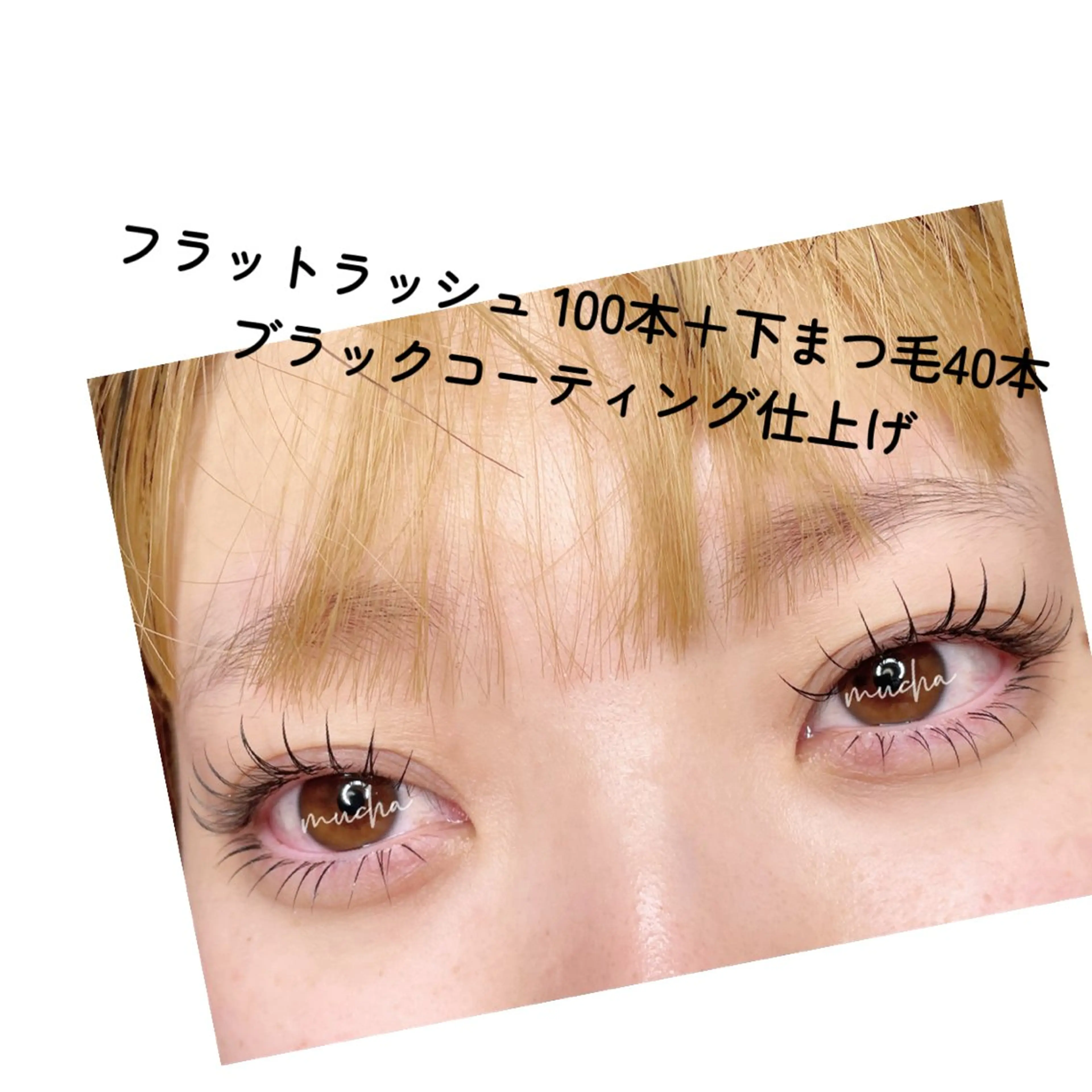 マツエク・マツパ Cカール フラットラッシュ Jカール ナチュラル 下まつげエクステ マツエク eyelash muchaのマツエク・マツパデザイン
