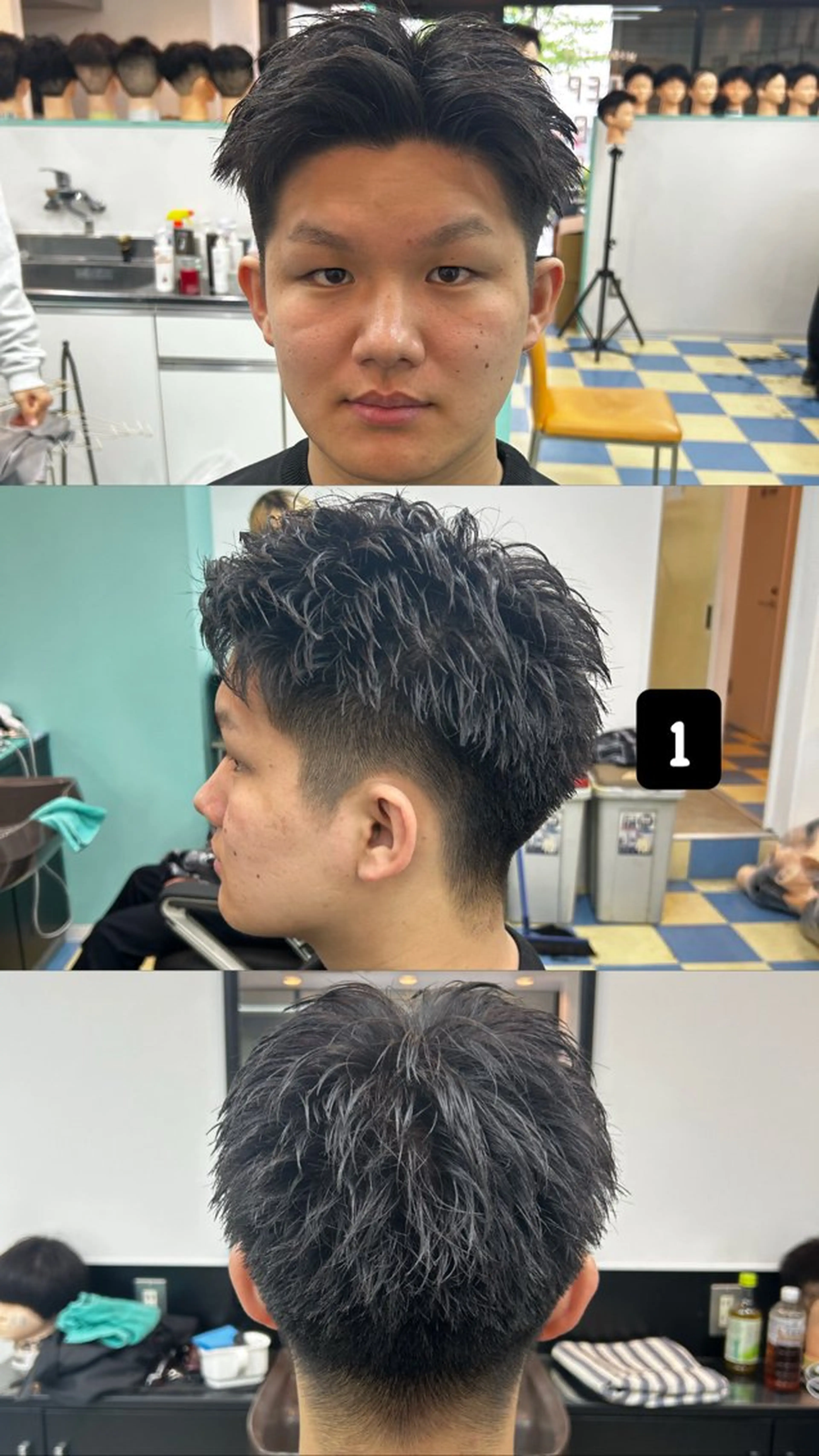 ツーブロックショートの写真