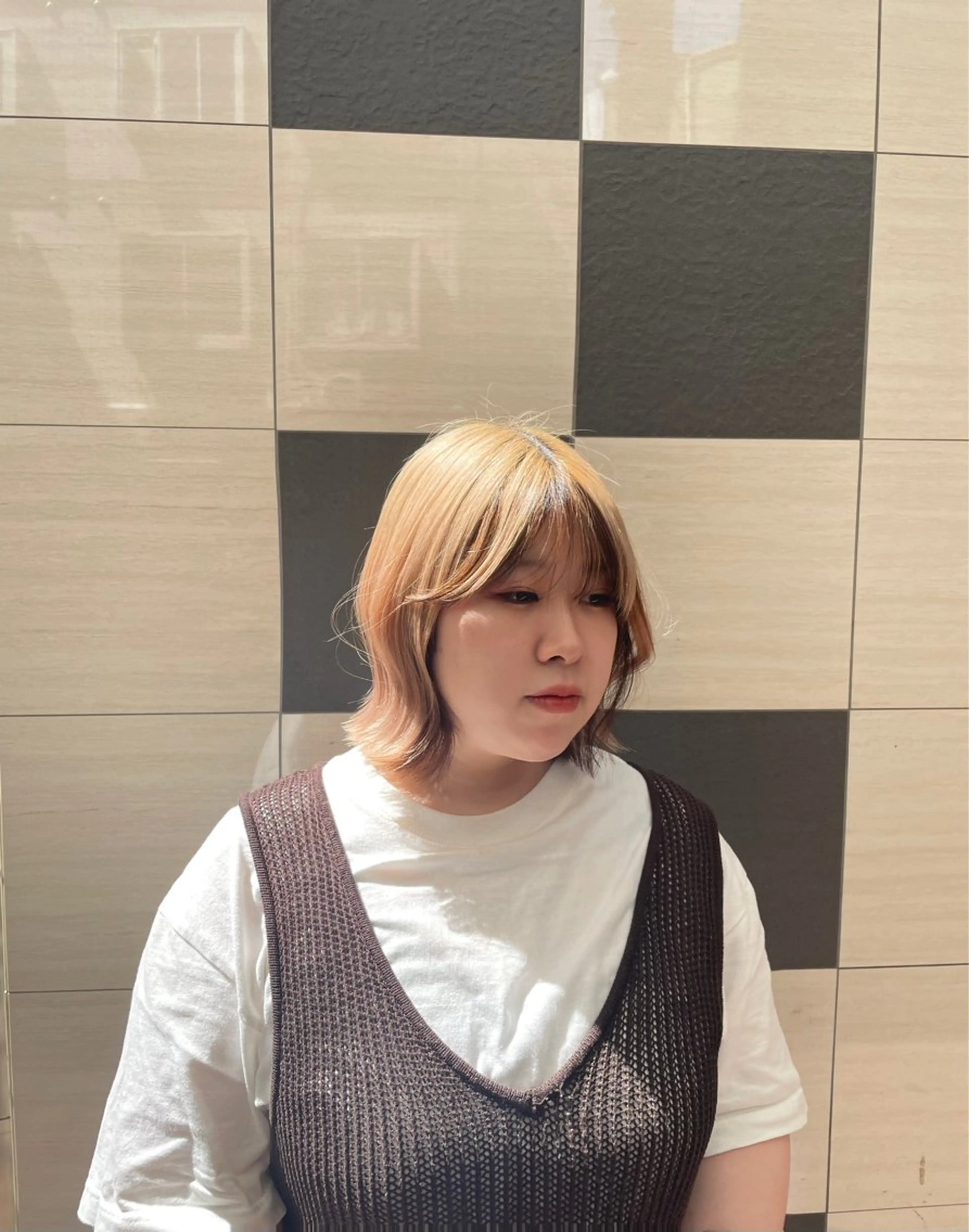 ミディアム 切りっぱなしボブ ボブ たけうち みずきのヘアスタイル