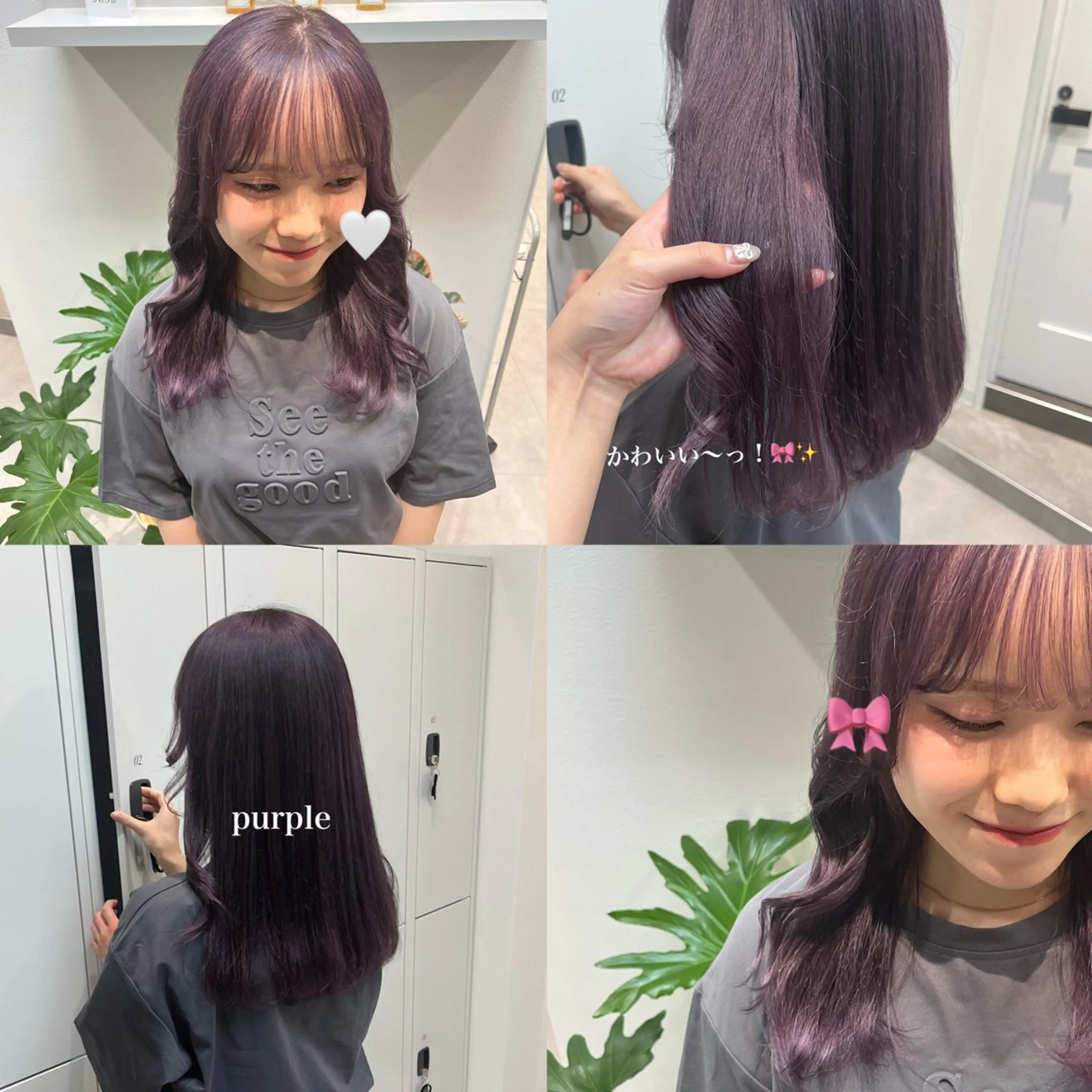 カラー ブリーチ ラベンダーカラー 河野 未空のヘアスタイル