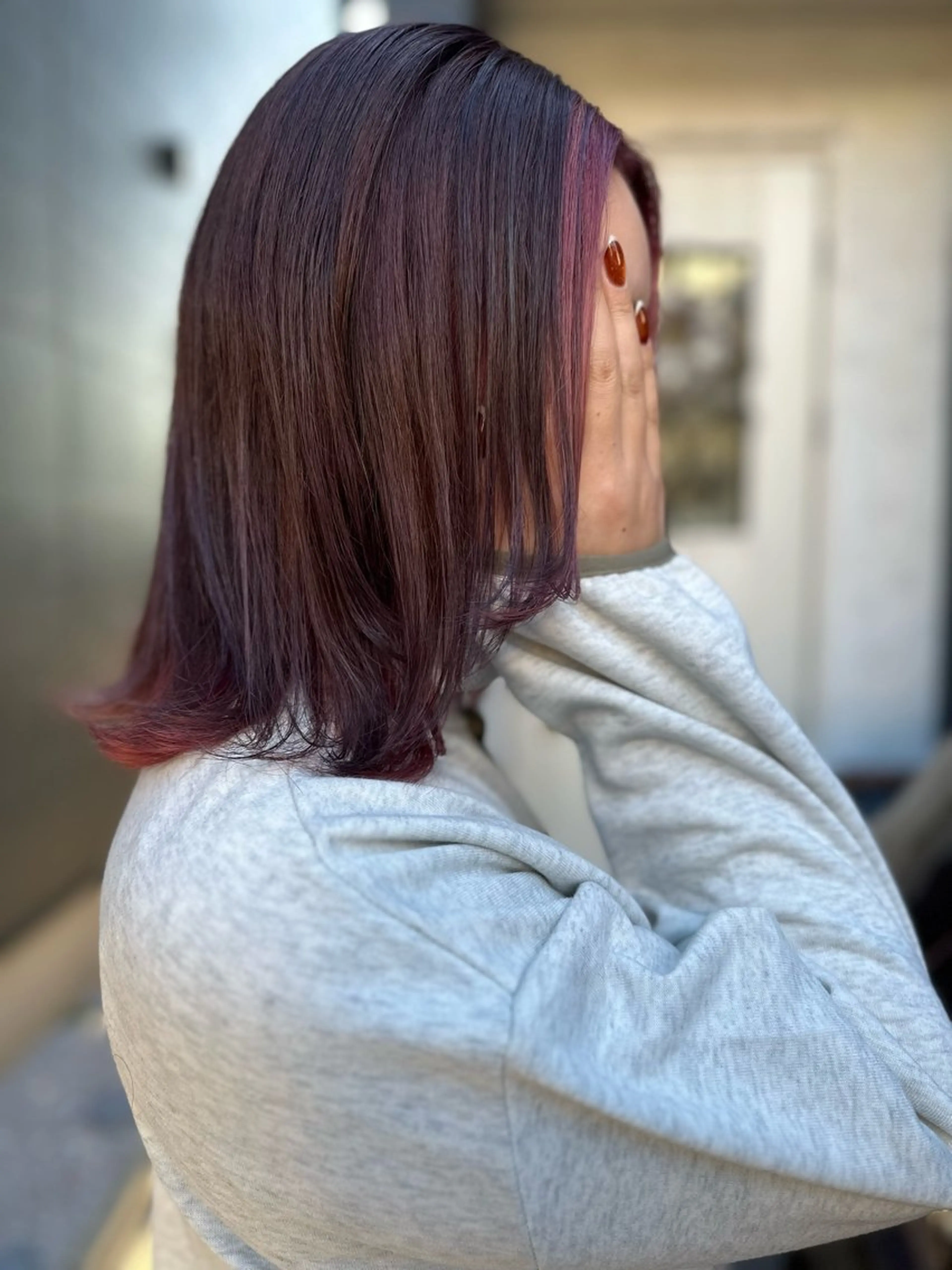 ミディアム カラー カット ヘアカラー トリートメント K Harukaのヘアスタイル