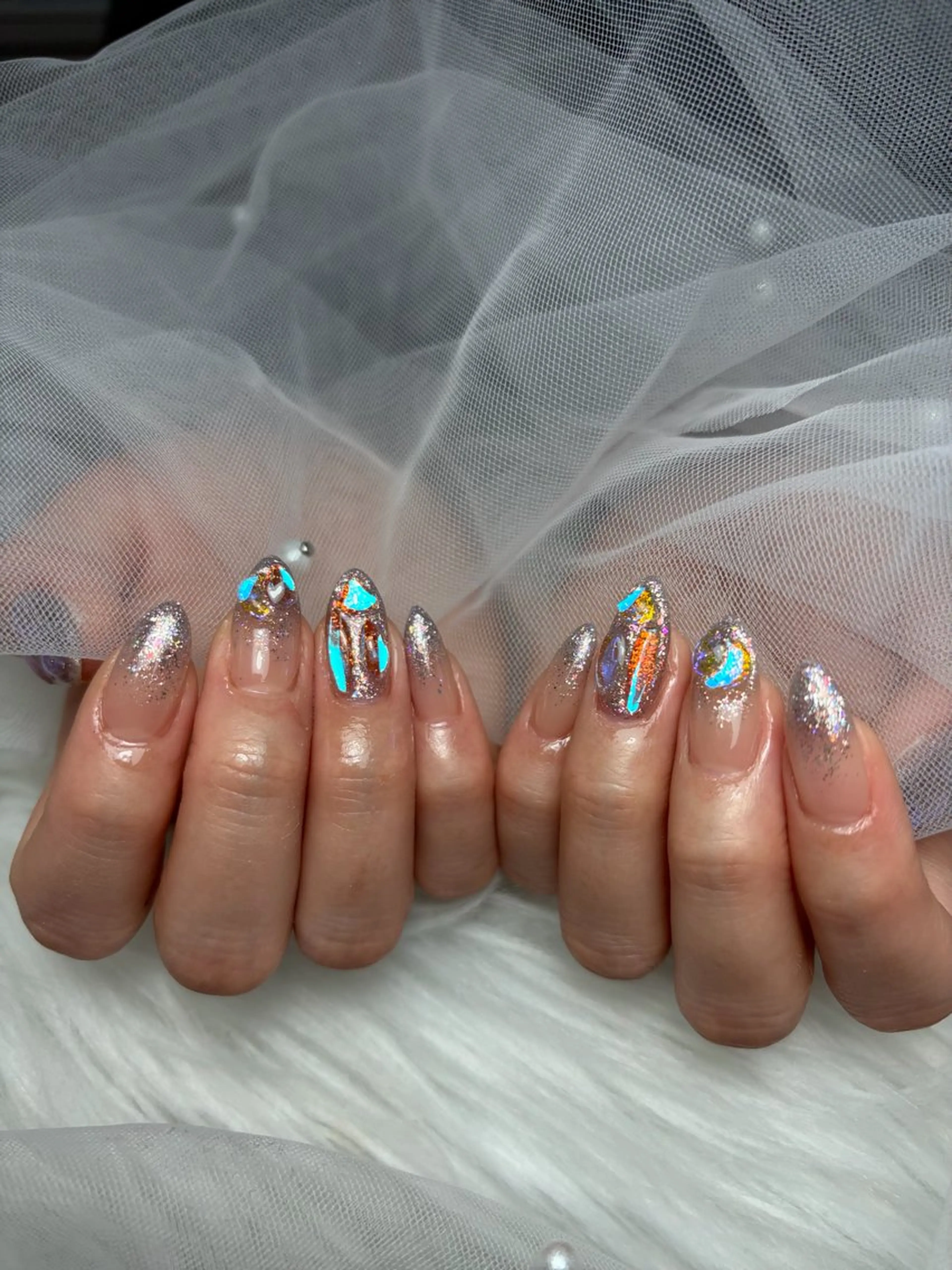 ネイル アートネイル 長さ出し ジェルネイル マグネットネイル ニュアンスネイル ハンドネイル Cloudy Chan Nailのネイルデザイン