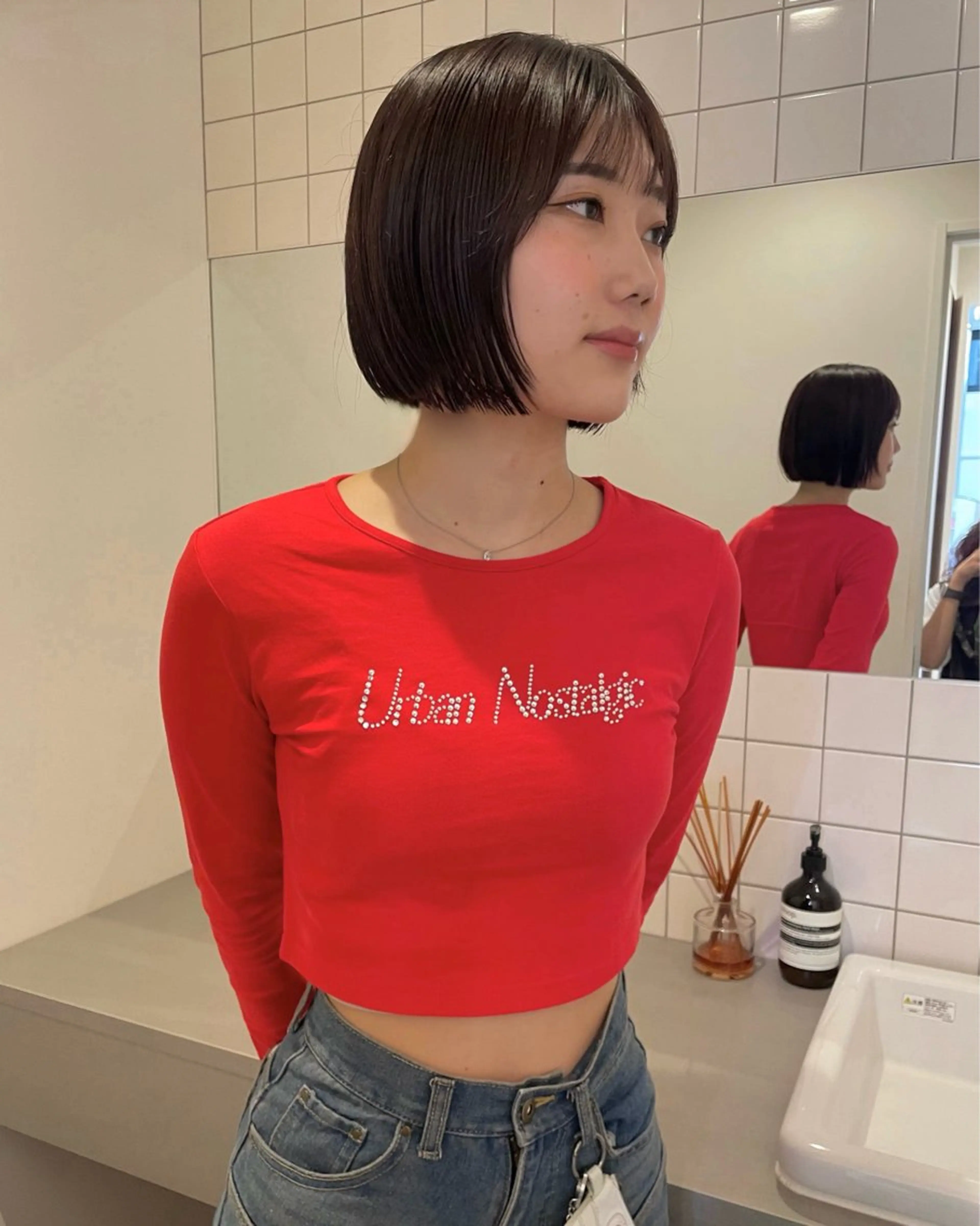 ミディアム ボブカットモデル/パ ーマ/harunaのヘアスタイル