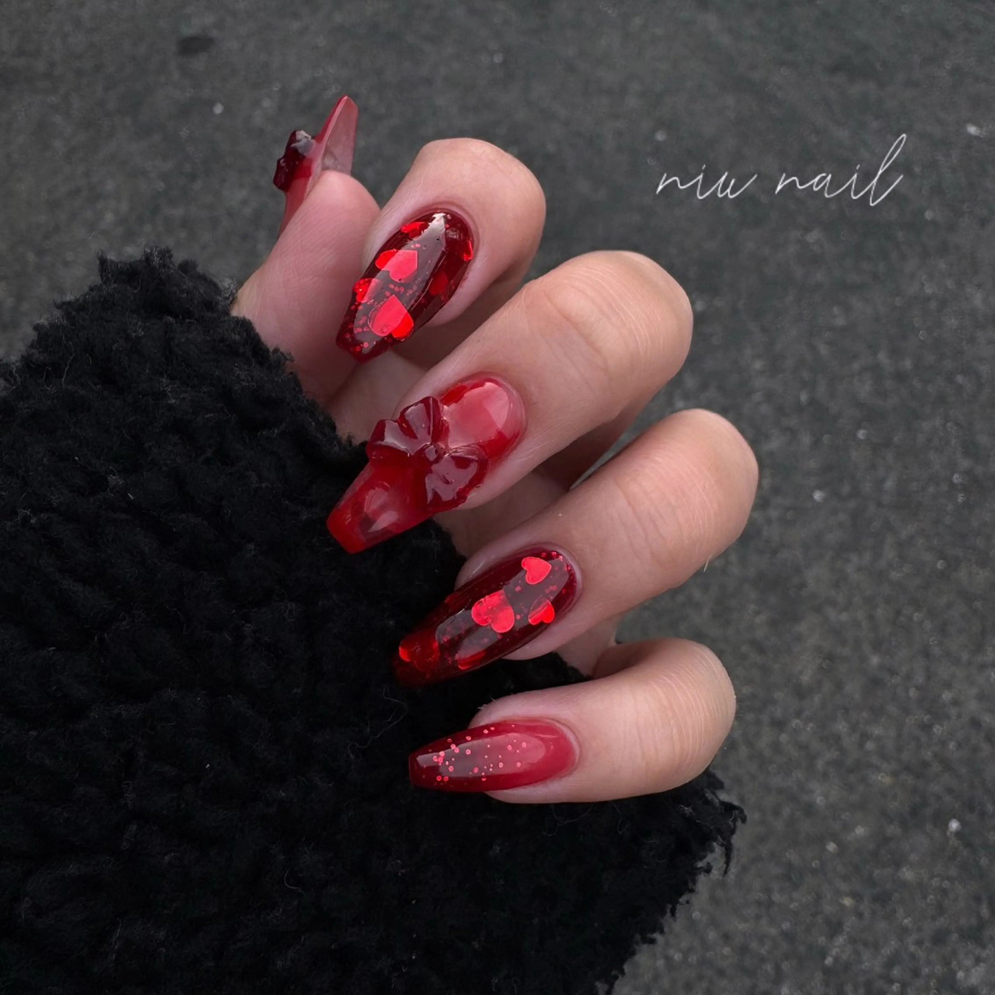 ネイル バレンタイン nail salon niuのネイルデザイン