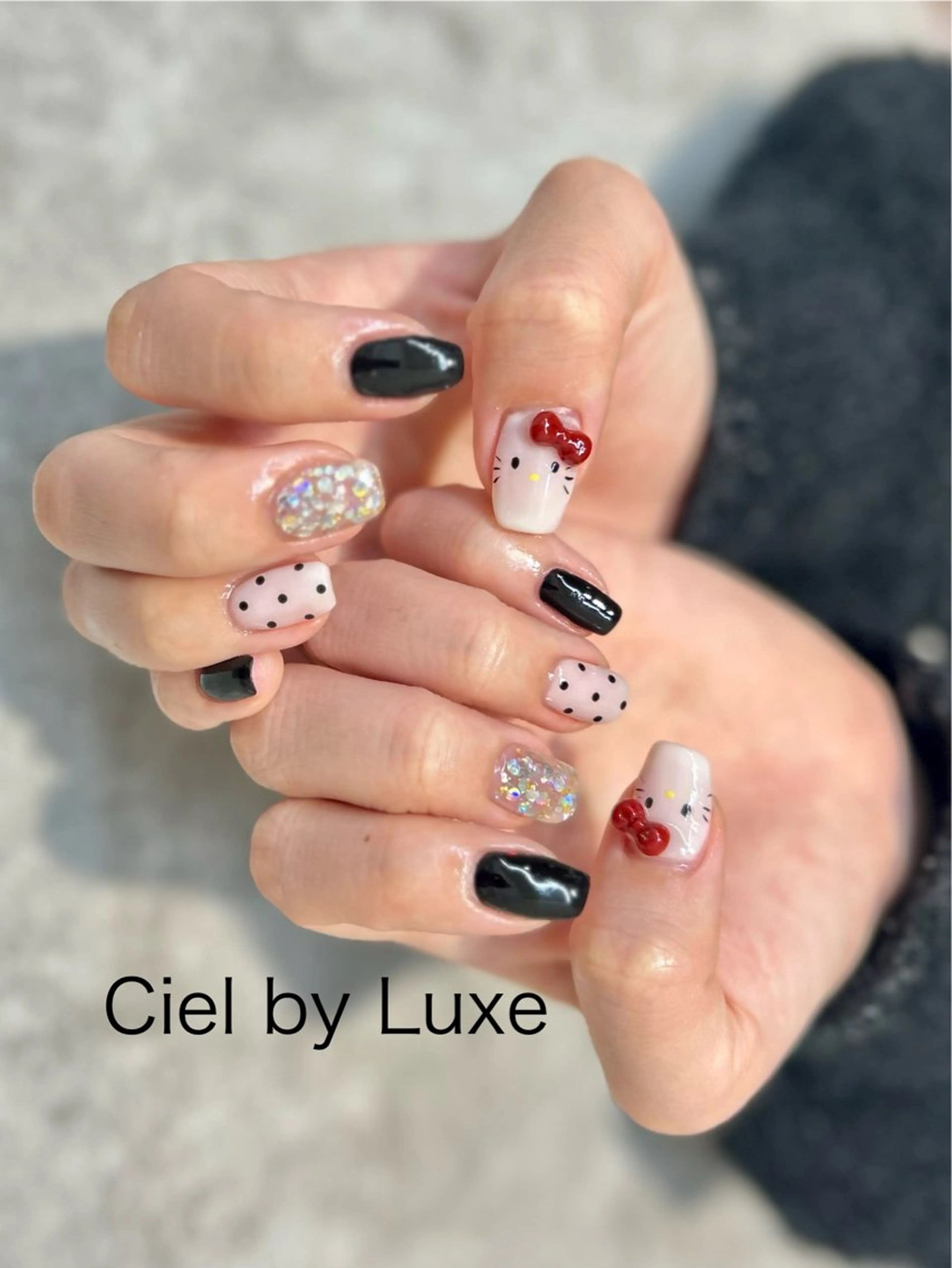 ネイル リボン CielbyLuxe manamiのネイルデザイン