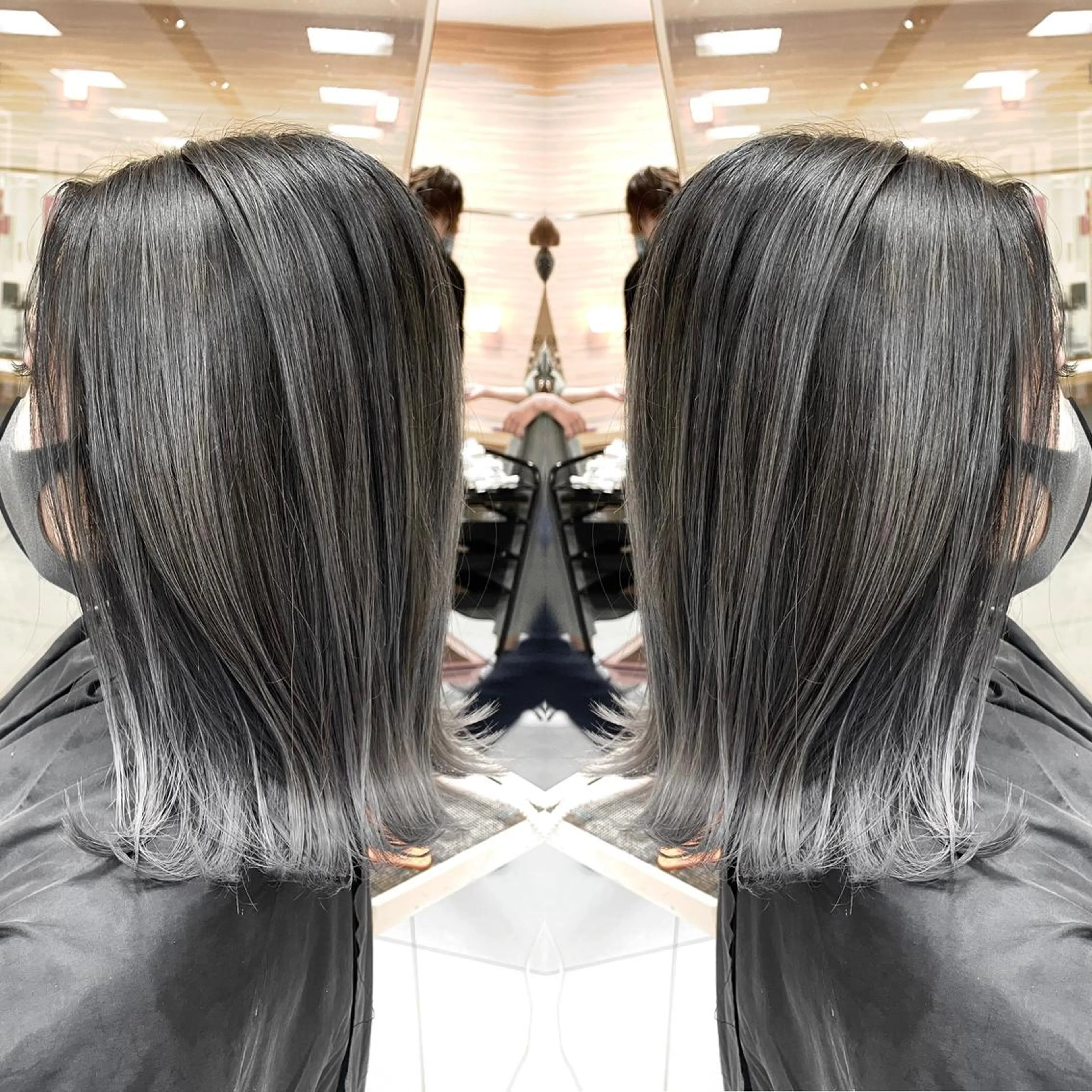 セミロング カラー 縮毛/レイヤー 韓国/橋口のヘアスタイル