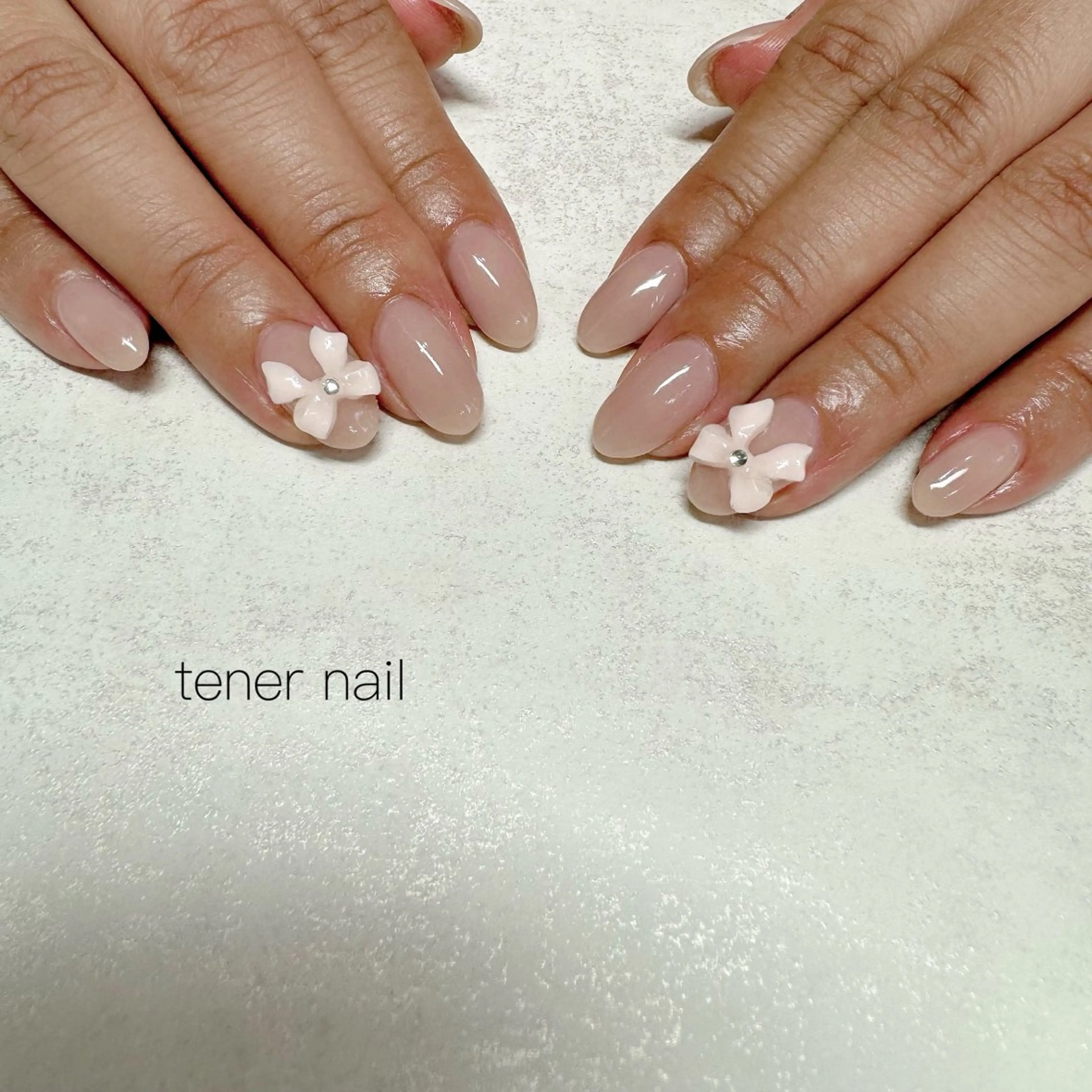 ネイル リボン ハンドネイル テネルネイル tener nailのネイルデザイン
