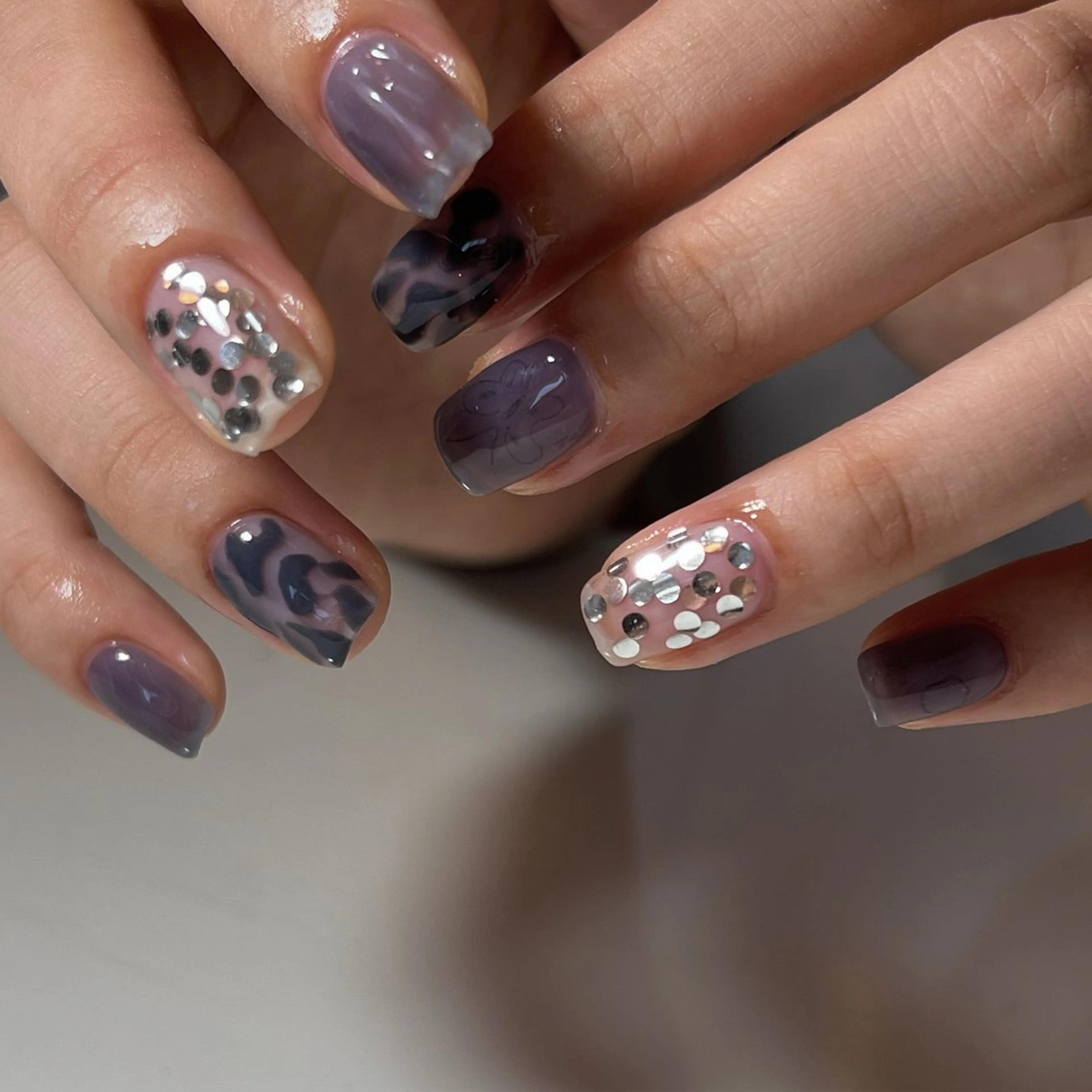 ネイル パープル ハンドネイル nailsalon yoiのネイルデザイン