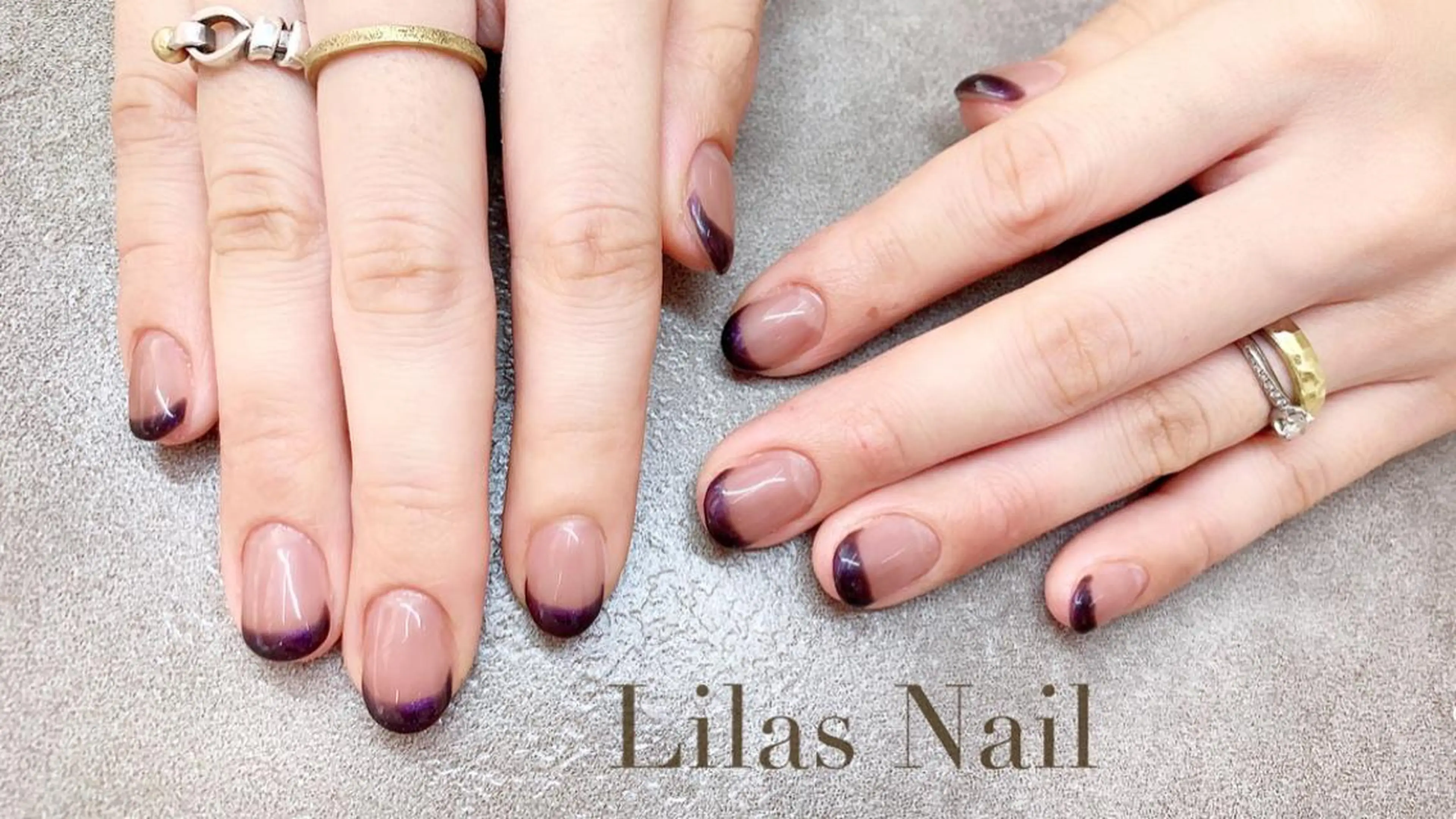 ネイル ブラウン フレンチネイル ジェルネイル ハードジェル ロングネイル Lilas Nailのネイルデザイン