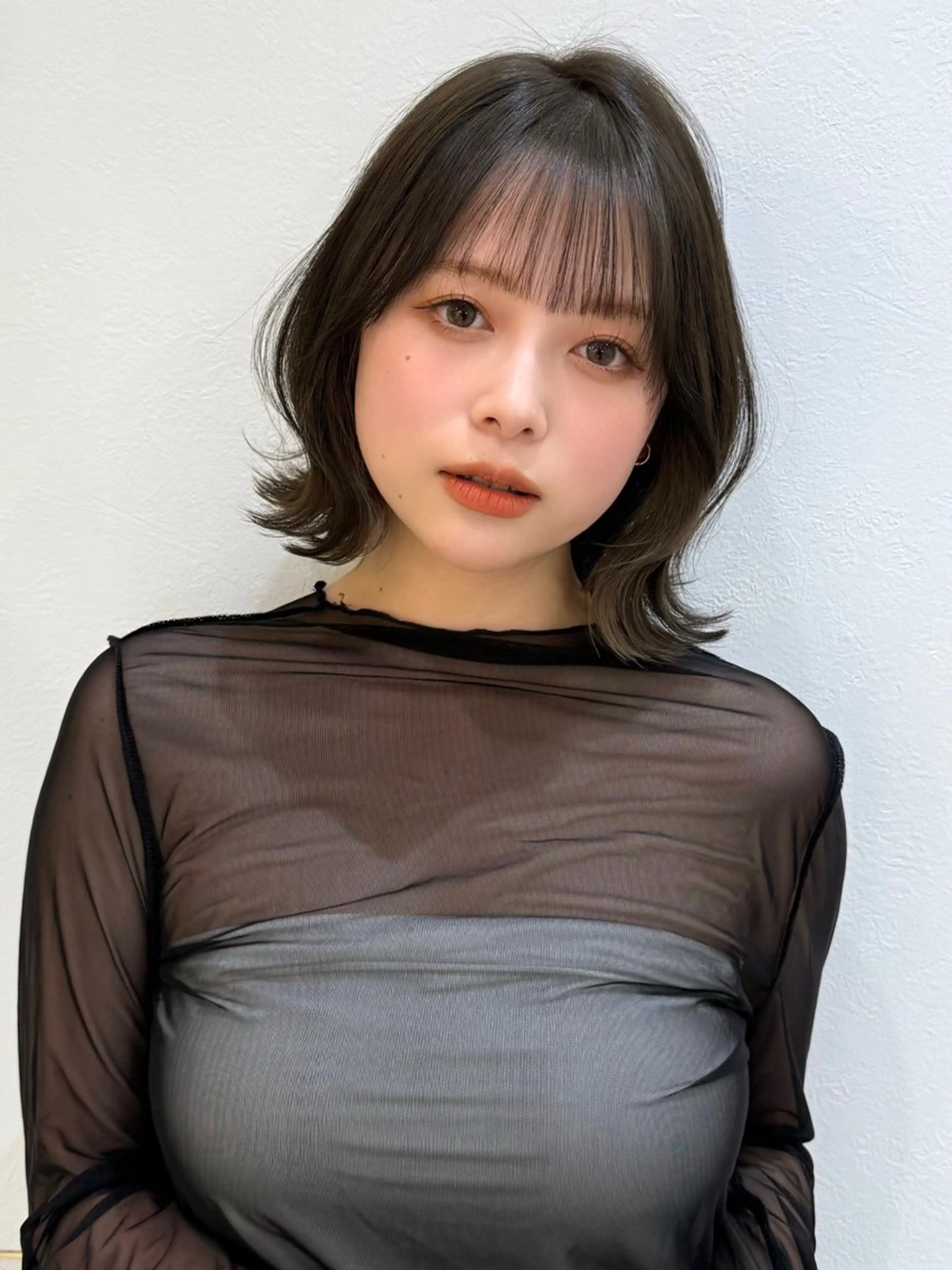 ミディアム カット ヘアカラー トリートメント Sea by Lond所属・新宿/髪質改善/ボブ 韓国レイヤー大重聖斗のヘアスタイル