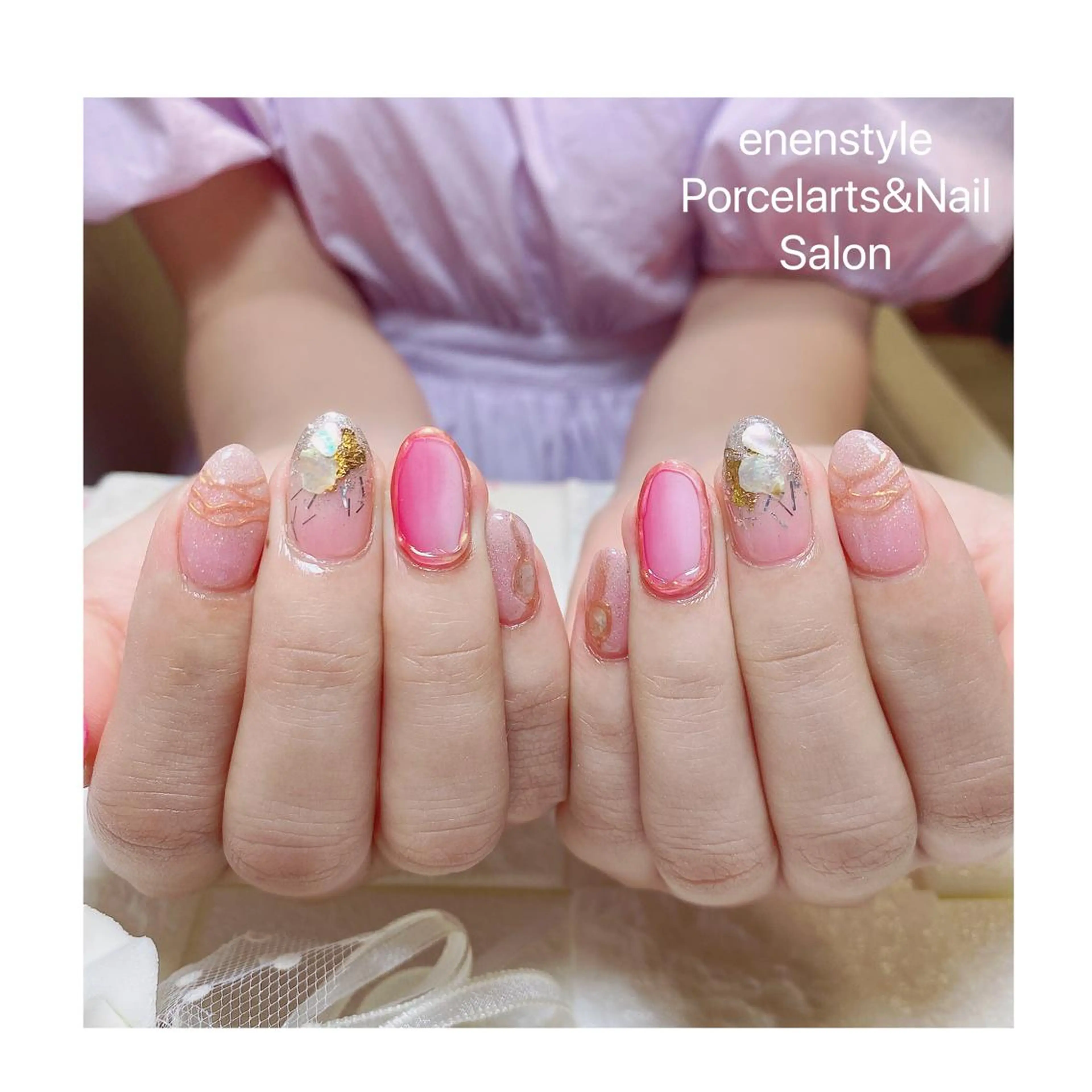 ミディアム ネイル ハンドネイル 👑enen style👑のネイルデザイン