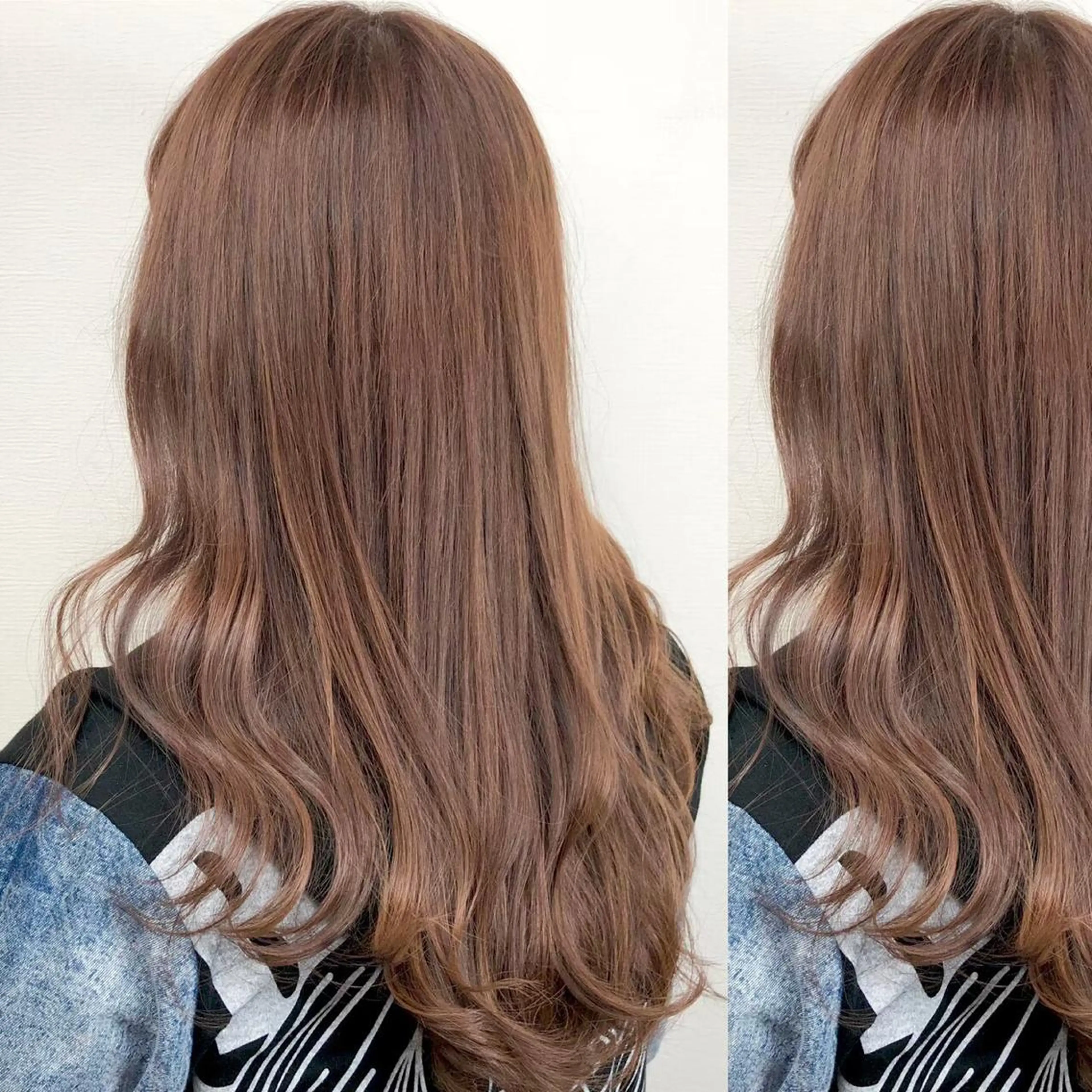 セミロング カラー JuNブリーチに 縮毛矯正するプロのヘアスタイル