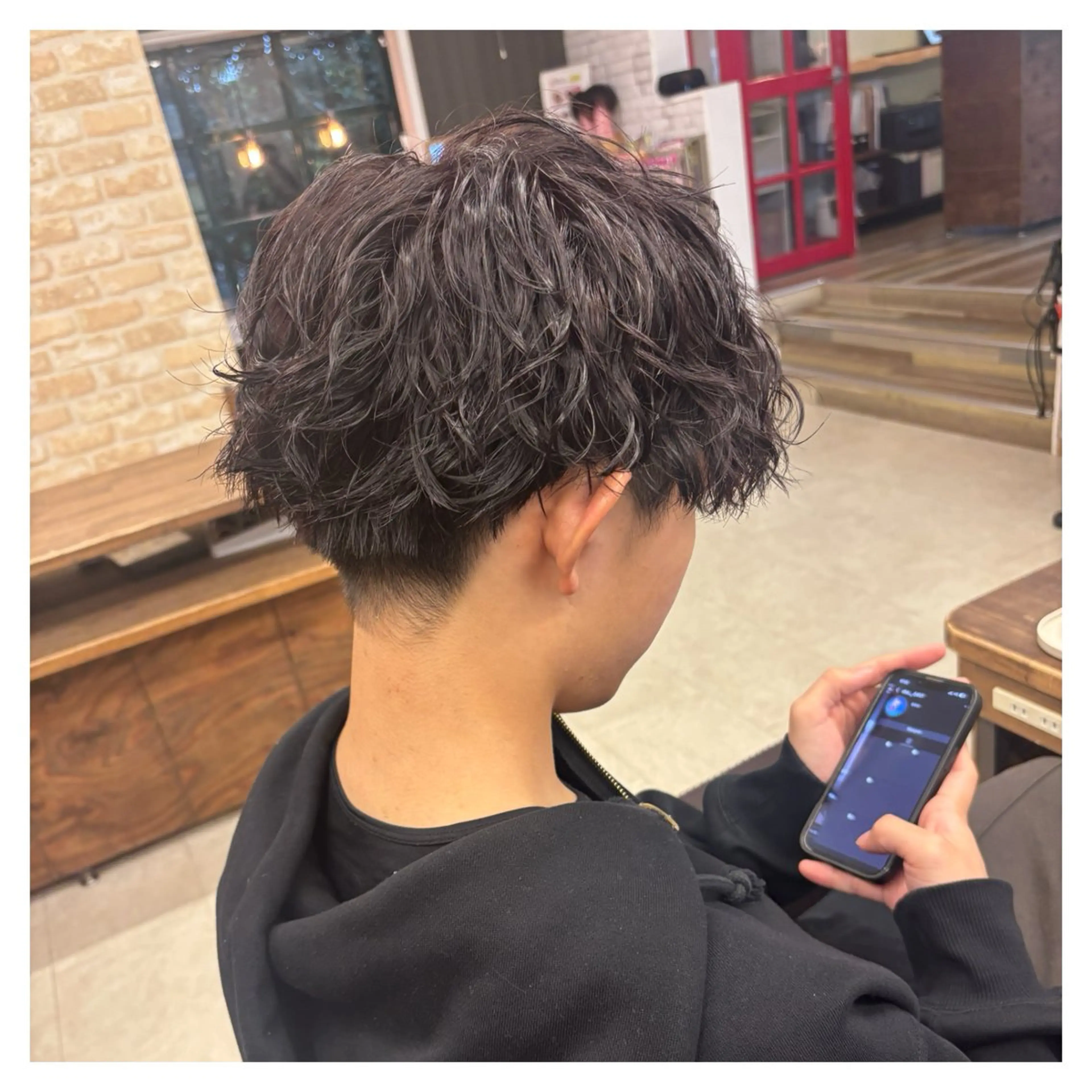 ショート メンズ メンズパーマ カット 船曳 鈴菜のヘアスタイル