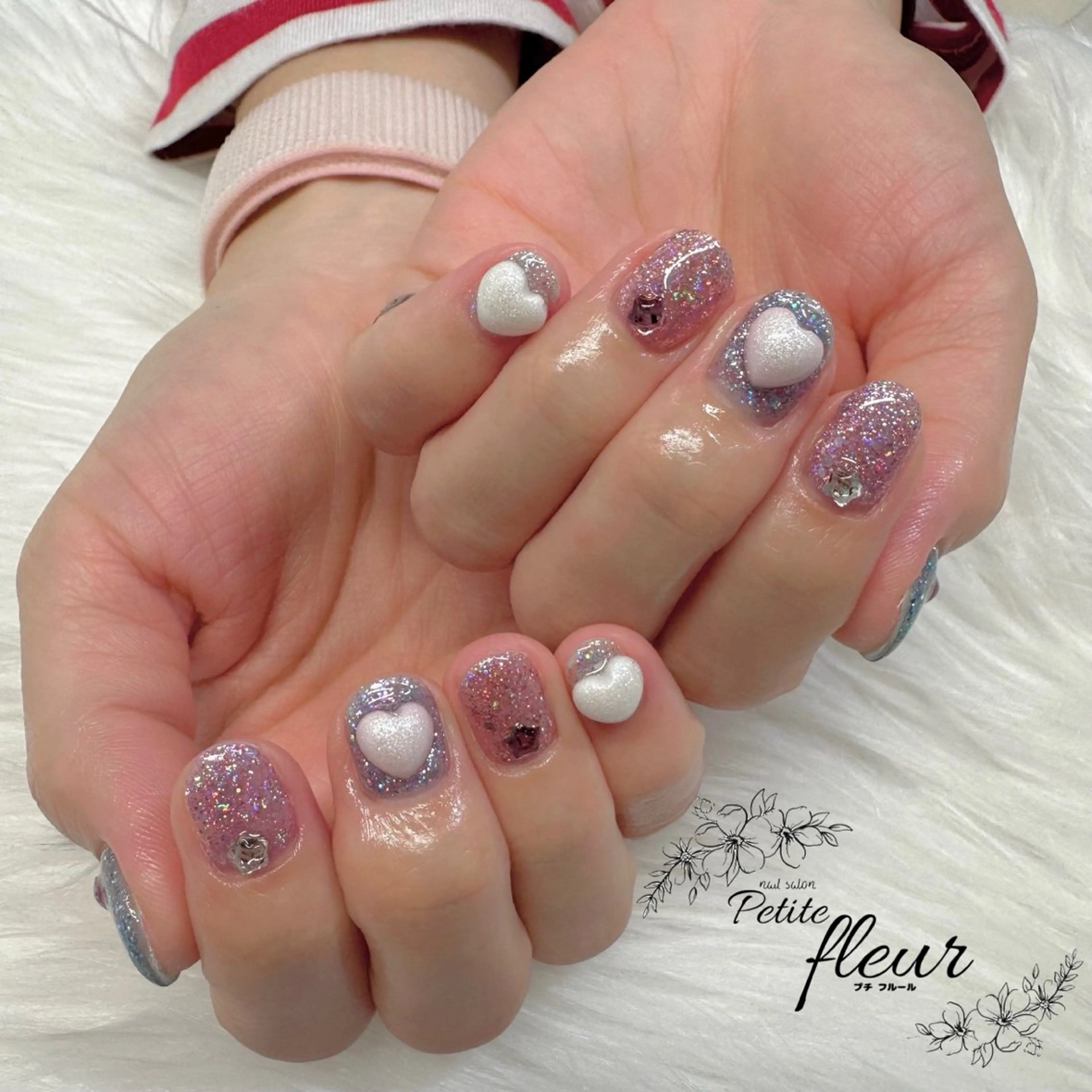 ネイル キラキラネイル ❁⃘*。Petite fleur❁⃘*りさのネイルデザイン