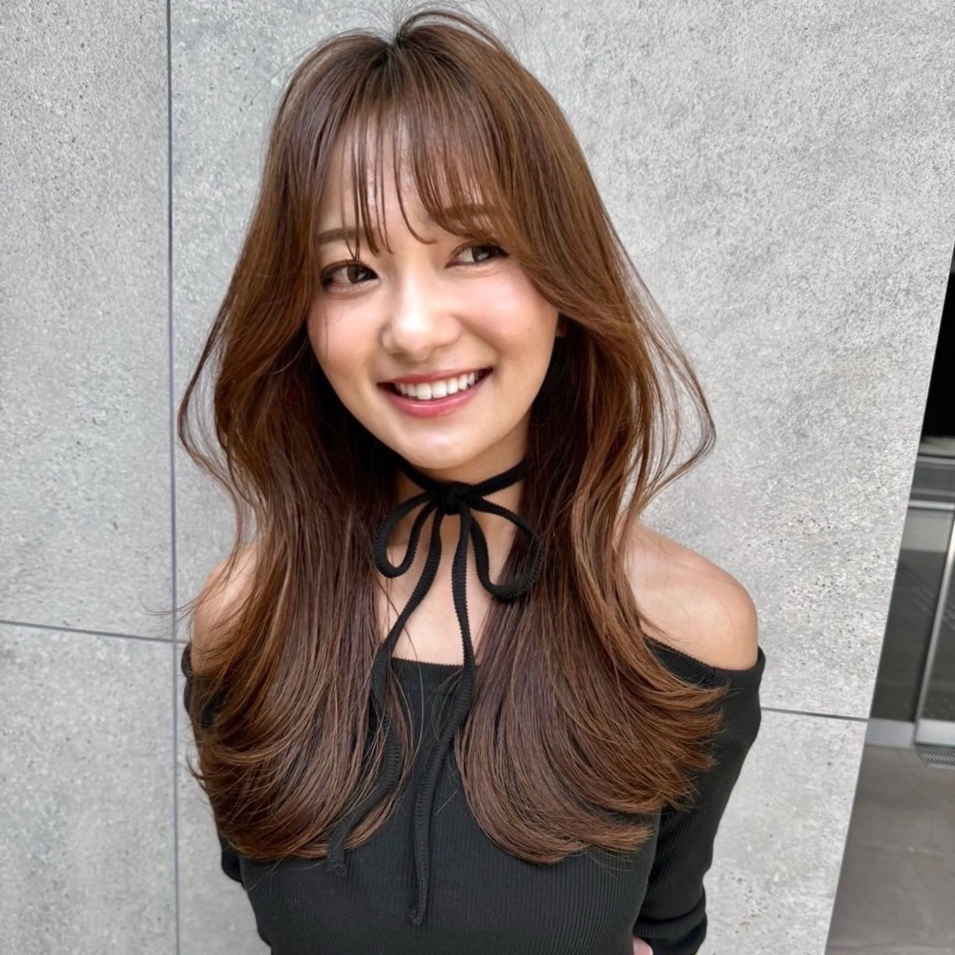 セミロング カラー 似合わせカット カット ヘアカラー レイヤー/髪質改善 Lond ambreのヘアスタイル