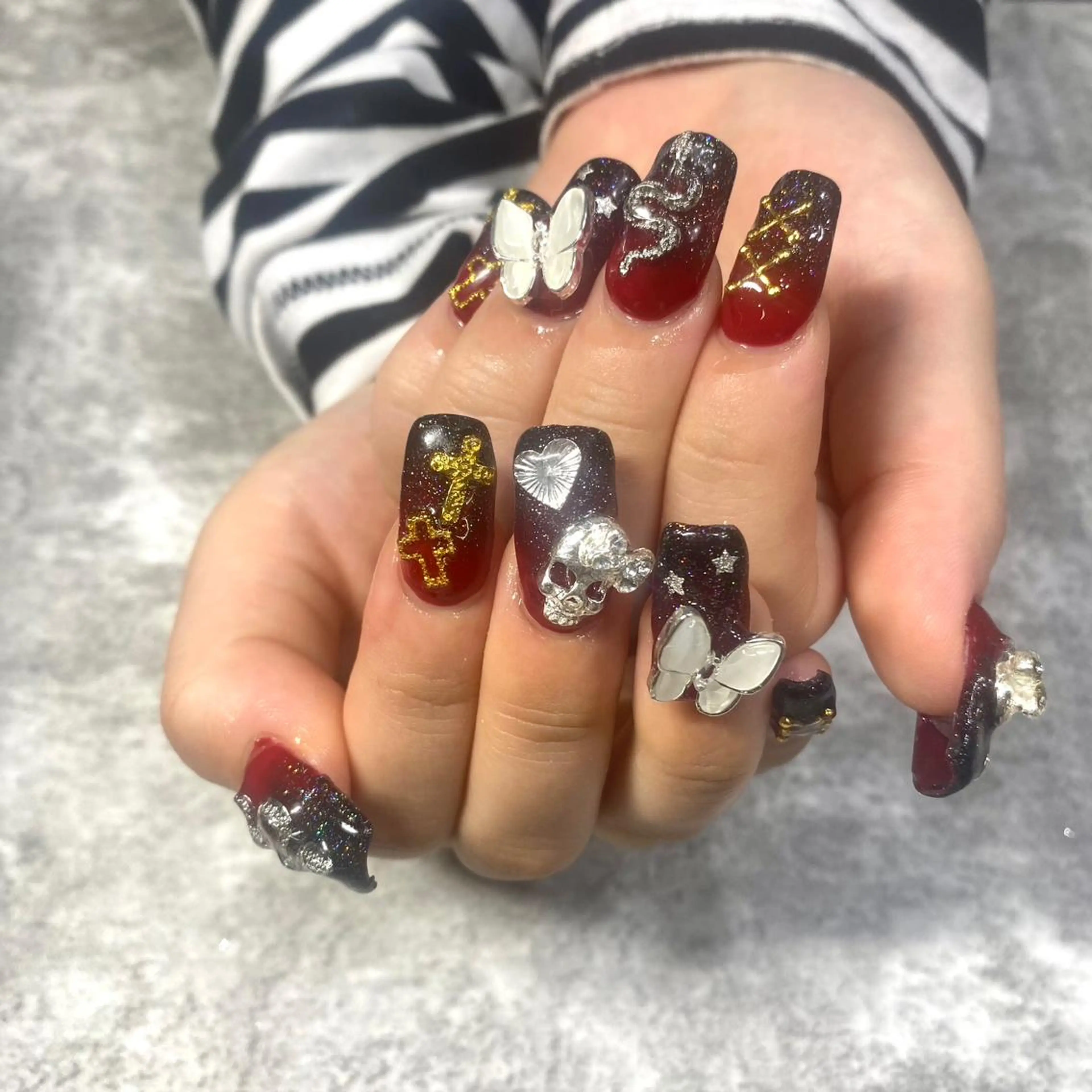 ネイル アートネイル 長さ出し 持ち込み ハンドネイル ★Rinail... .のネイルデザイン