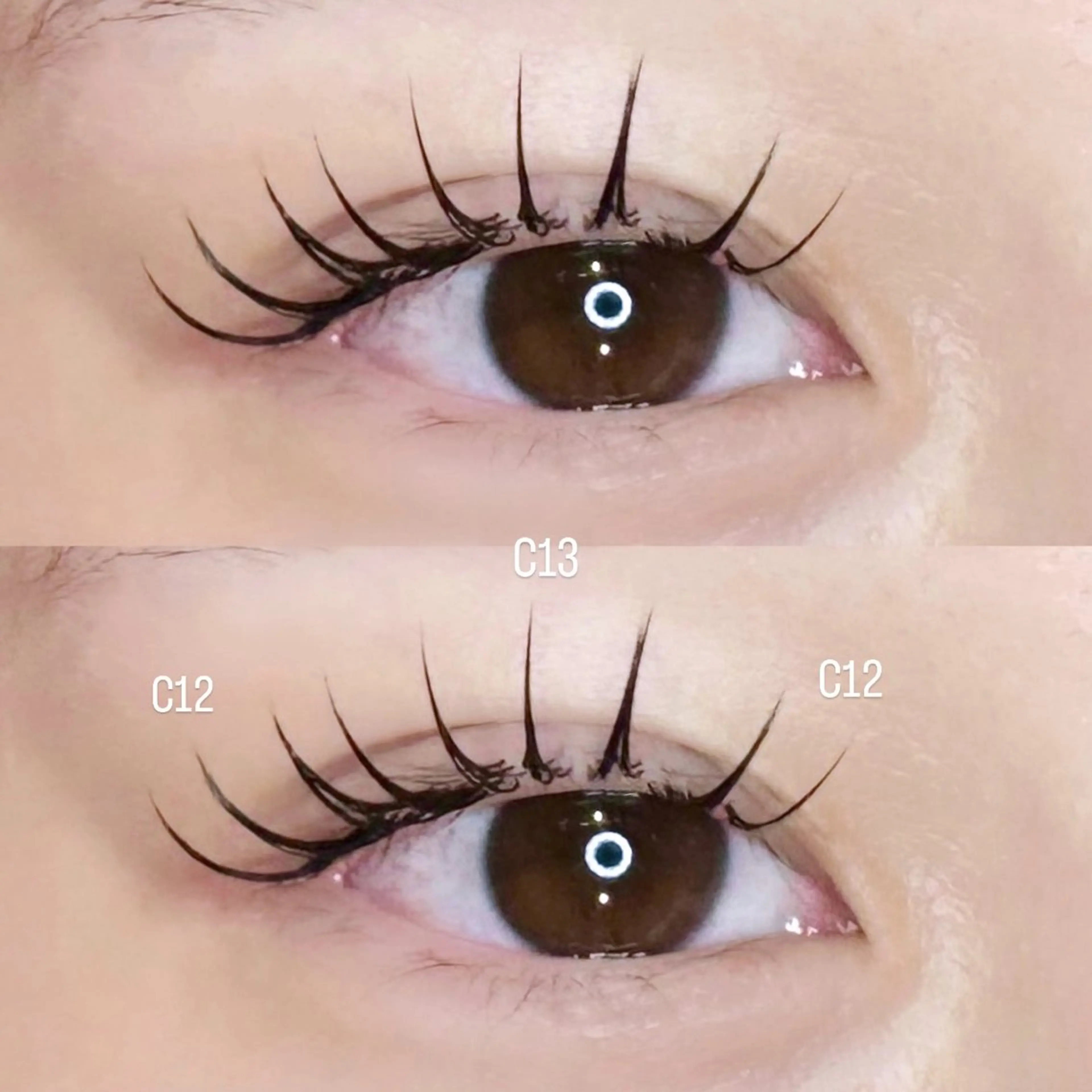 マツエク・マツパ マツエク 岩戸優奈 束感まつげ ピンク/ベージュのヘアスタイル