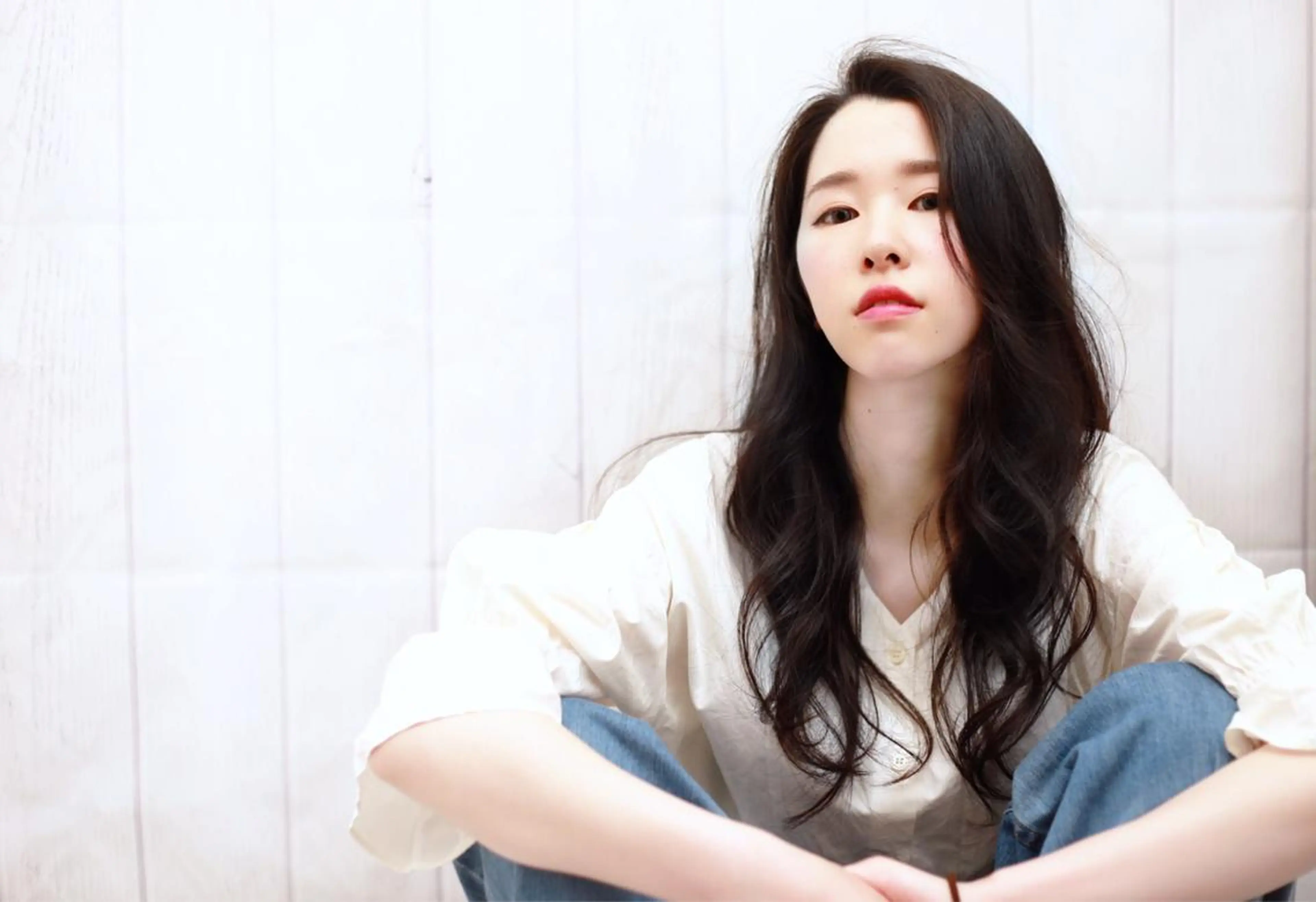 ロング カラー パーマ ぱつっとボブ/ 小野あかねのヘアスタイル