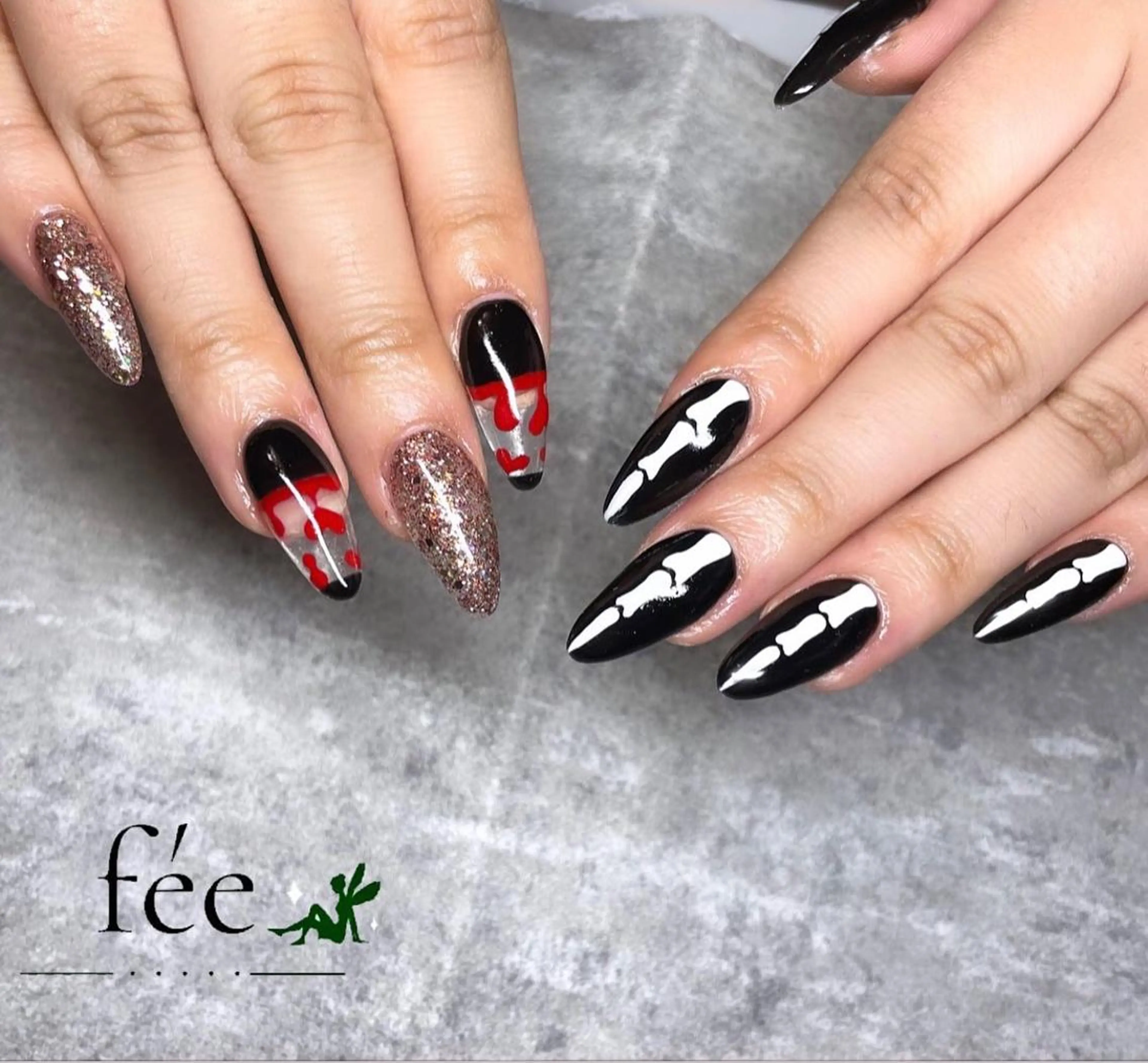 ネイル フットネイル ジェルネイル ハロウィン 韓国ネイル マグネットネイル ハンドネイル nail salon fee（フィー）のネイルデザイン
