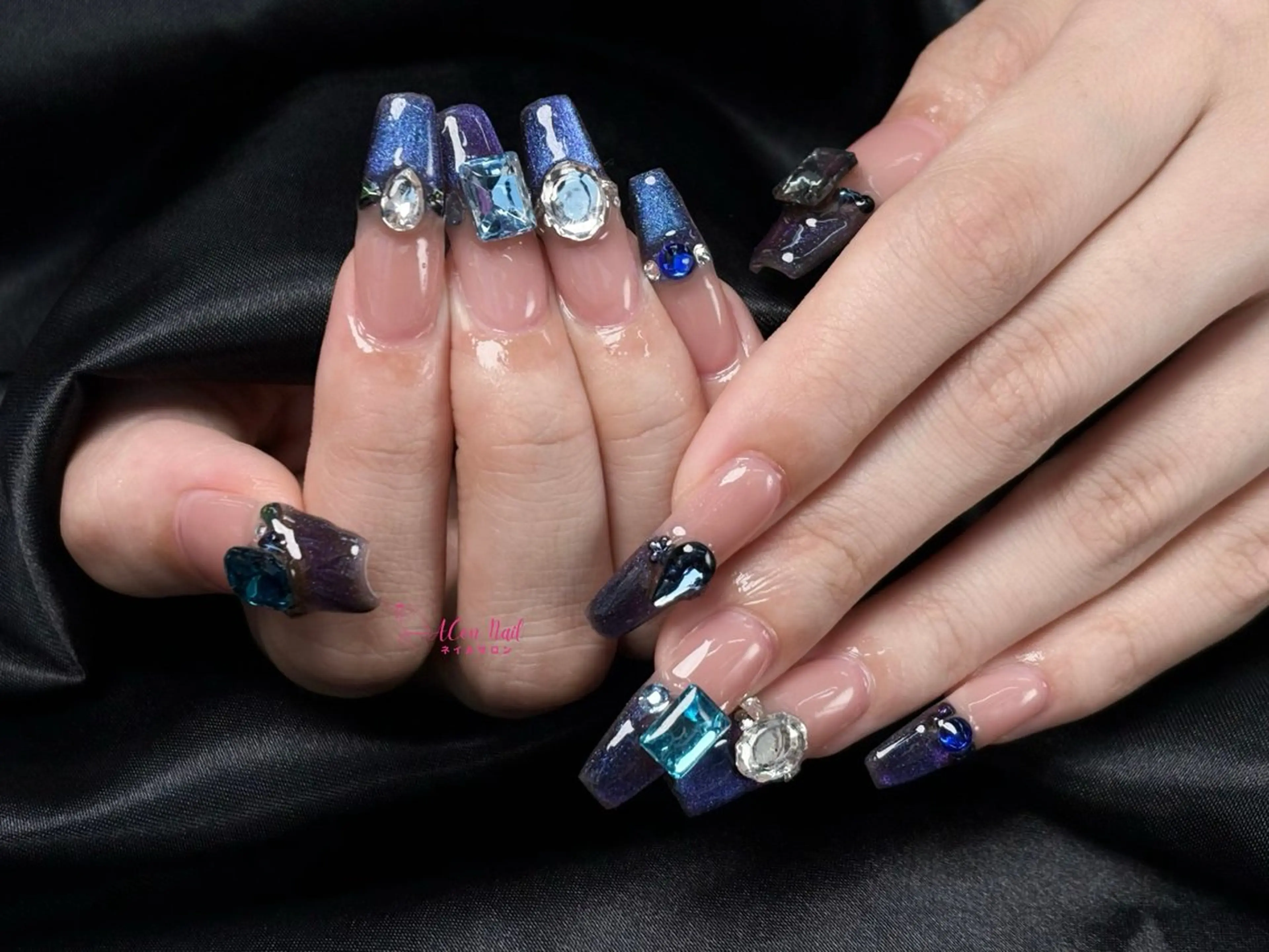 ネイル 桜ネイル 長さ出し フラワーネイル フレンチネイル ジェルネイル ハンドネイル ACon NailSalonのネイルデザイン