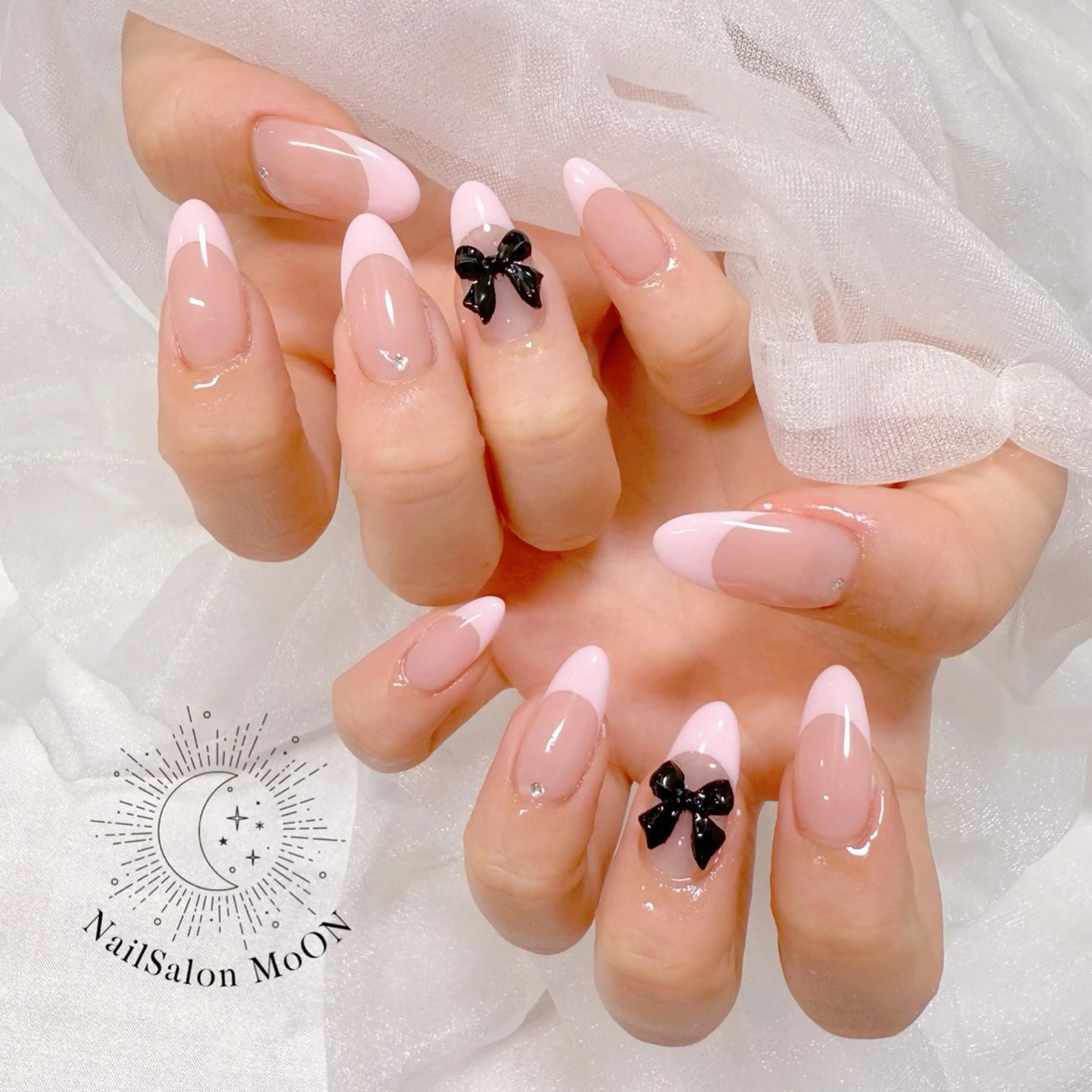 ネイル フレンチネイル リボン ハンドネイル ハンドケア MoON...❤︎ MeGuのネイルデザイン