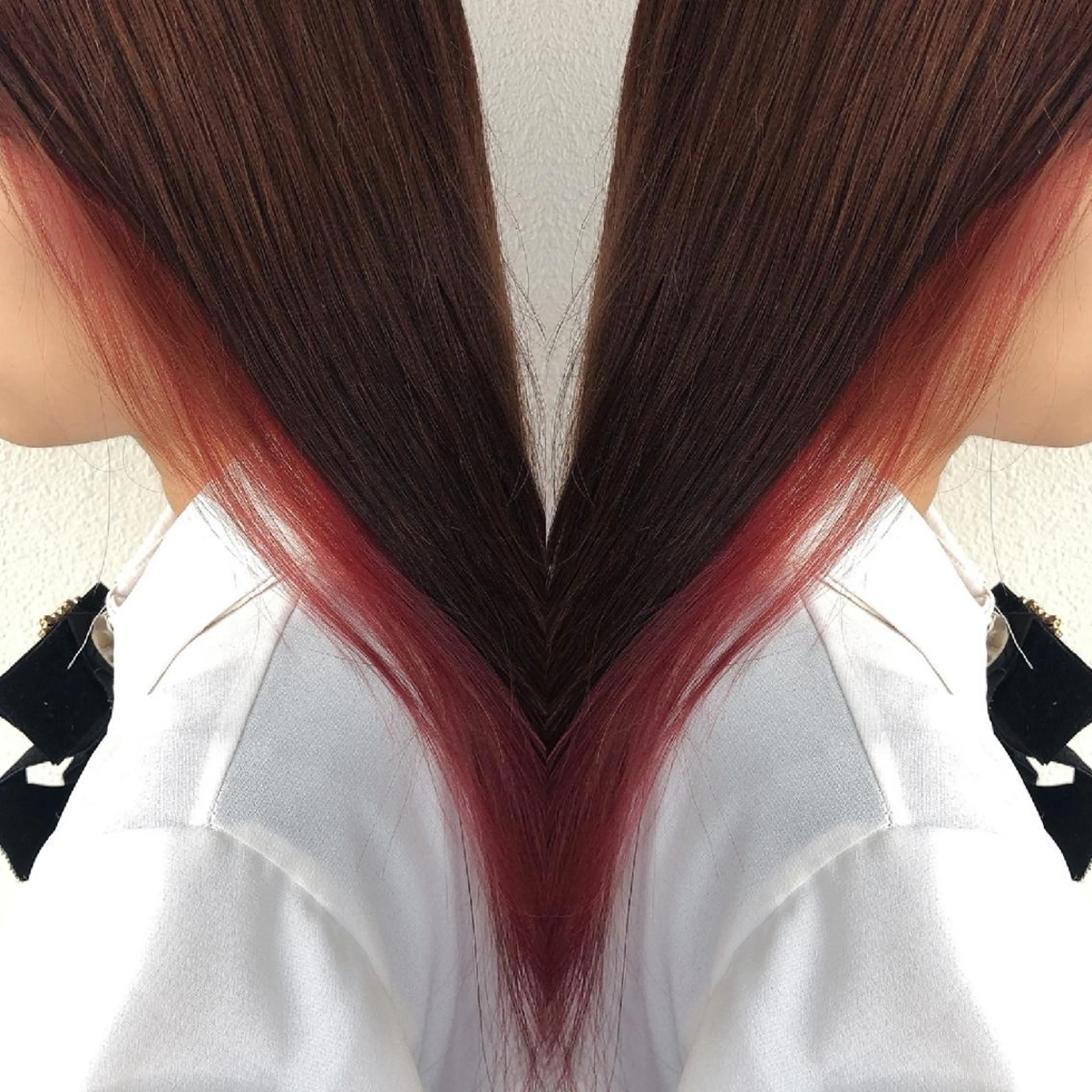 セミロング カラー ヘアアレンジ インナーカラー ピンクカラー カット ヘアカラー トリートメント 竹内啓太 ボブのヘアスタイル