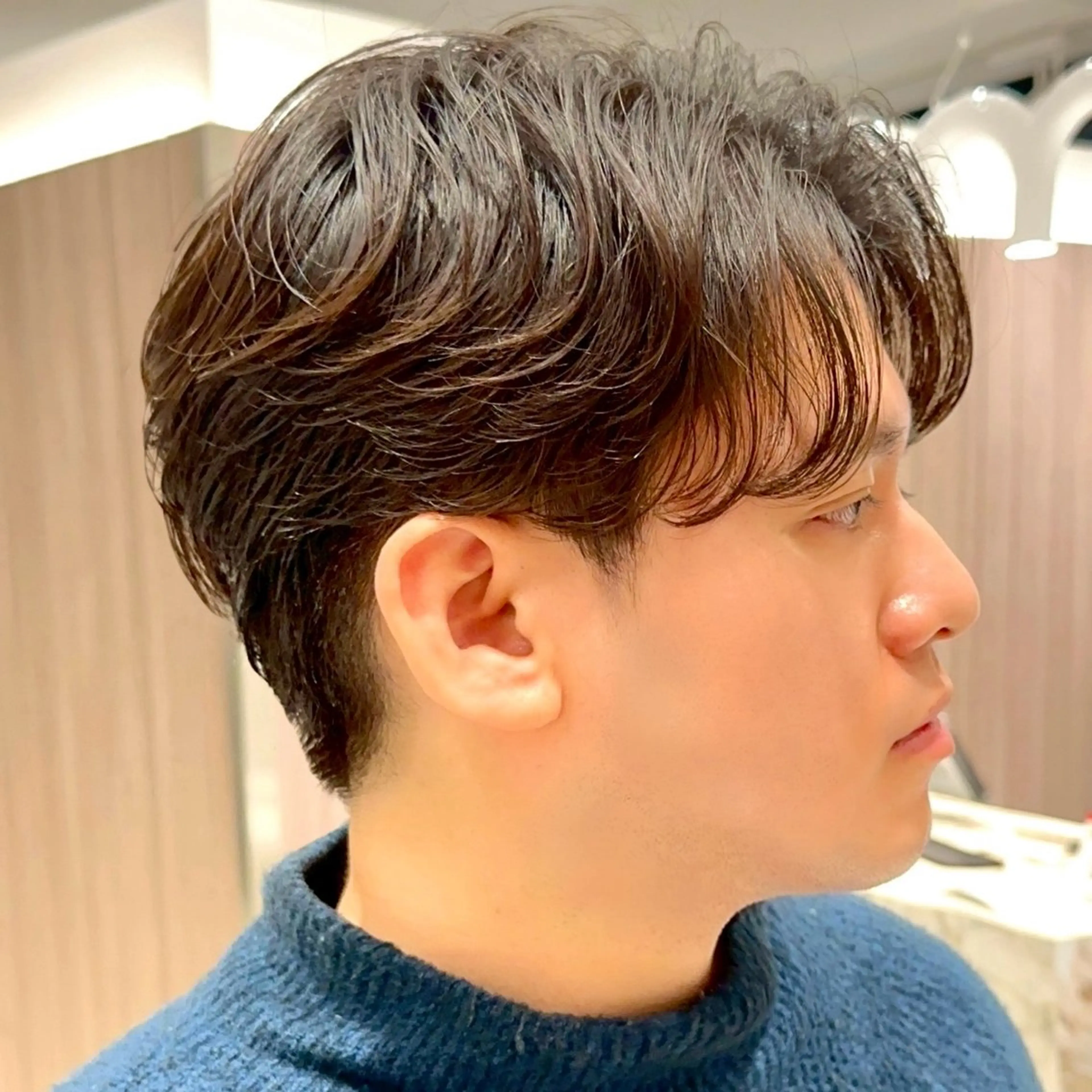 メンズ センターパート メンズ韓国風 韓国マッシュ マッシュ メンズパーマ カット メンズパーマ/メンズ カット/たばたよしきのヘアスタイル