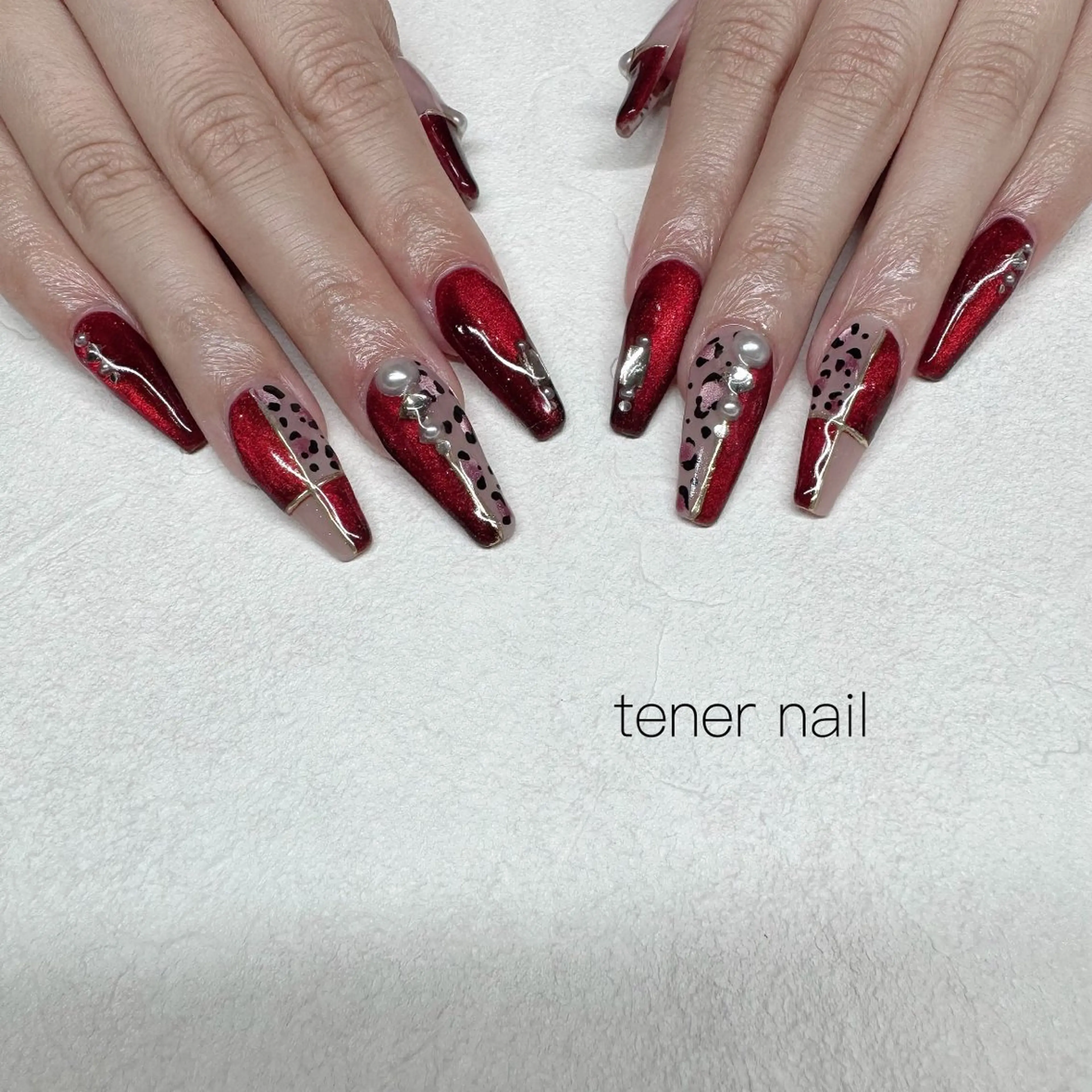 ネイル アニマル柄 マグネットネイル ハンドネイル テネルネイル tener nailのネイルデザイン