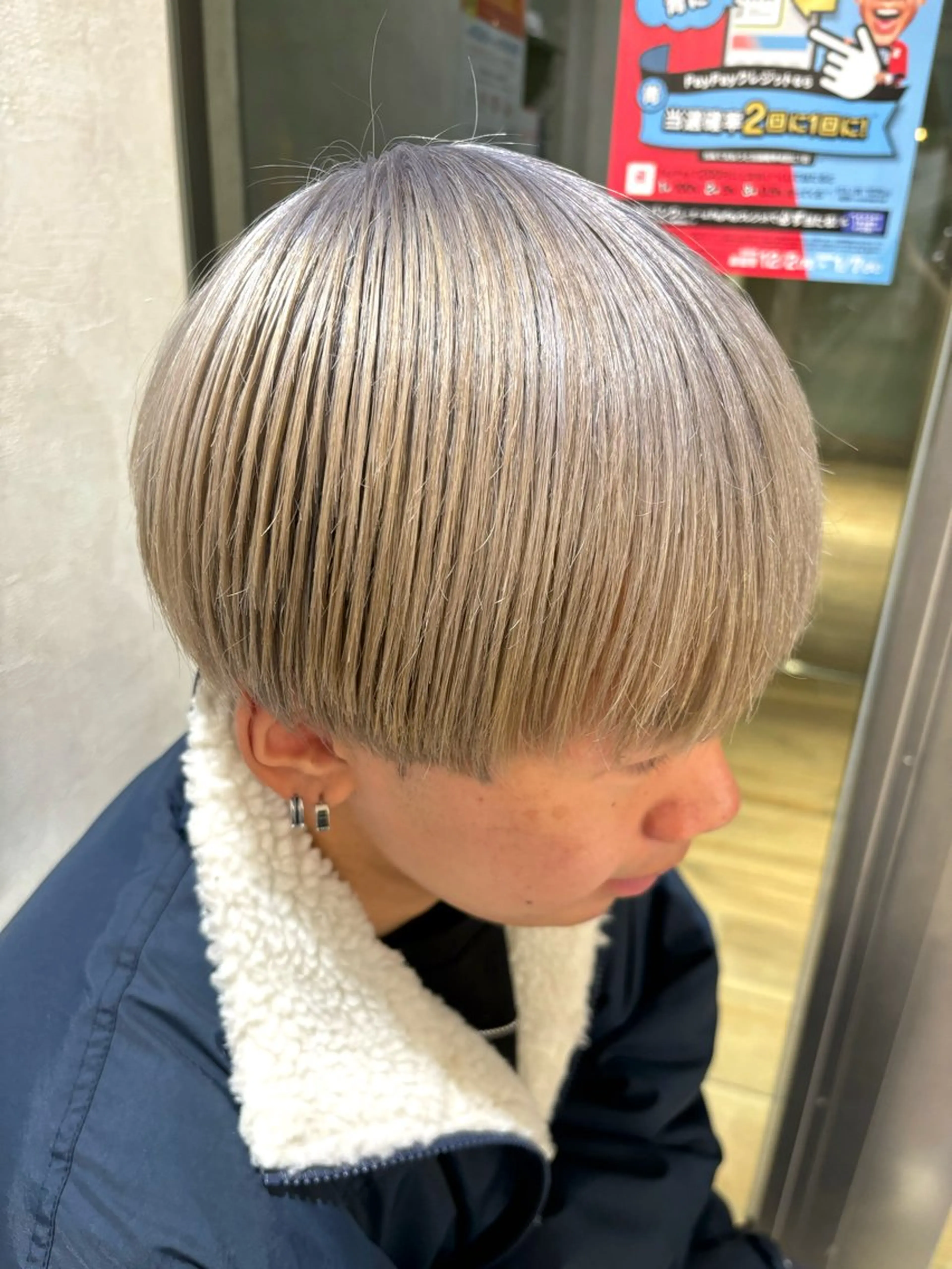 ショート カラー メンズ ヘアカラー 一目惚れ艶ハイトーン バンド/しほのヘアスタイル