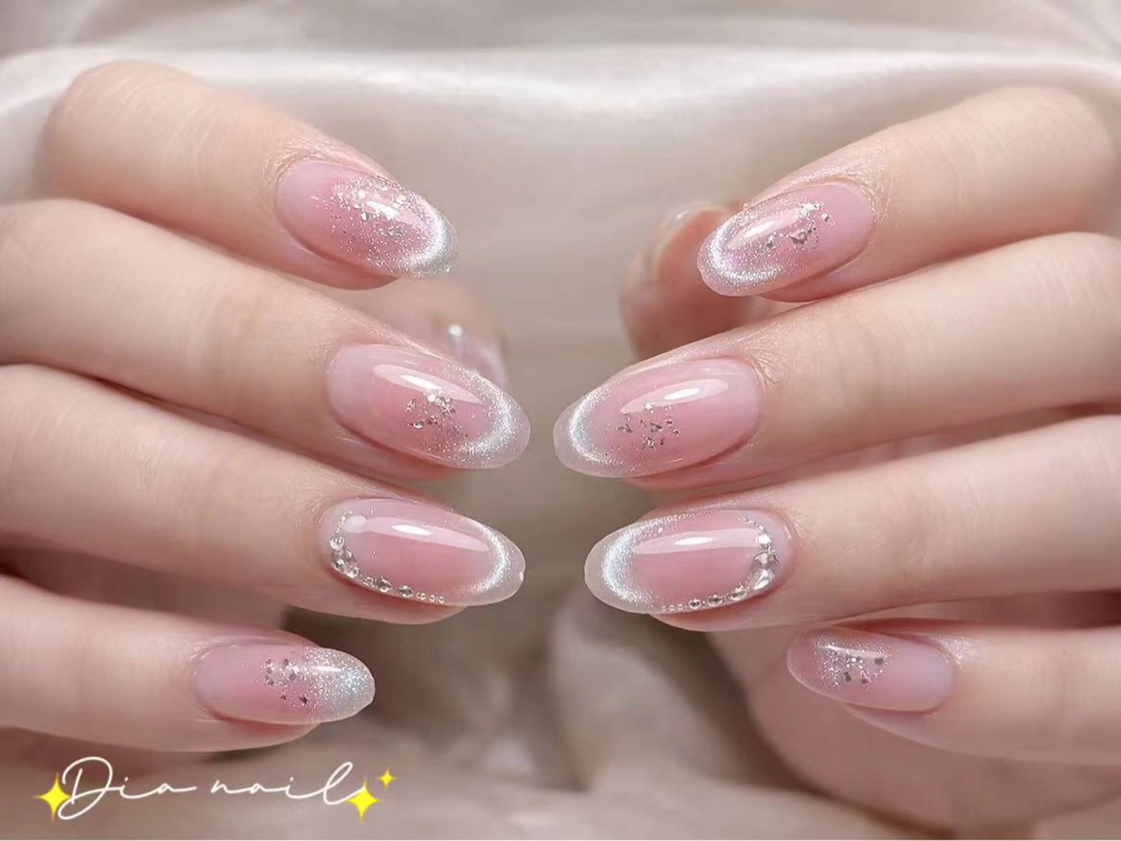 ネイル チークネイル ジェルネイル グラデーション マグネットネイル ニュアンスネイル Di'a nail ネイルサロンのネイルデザイン