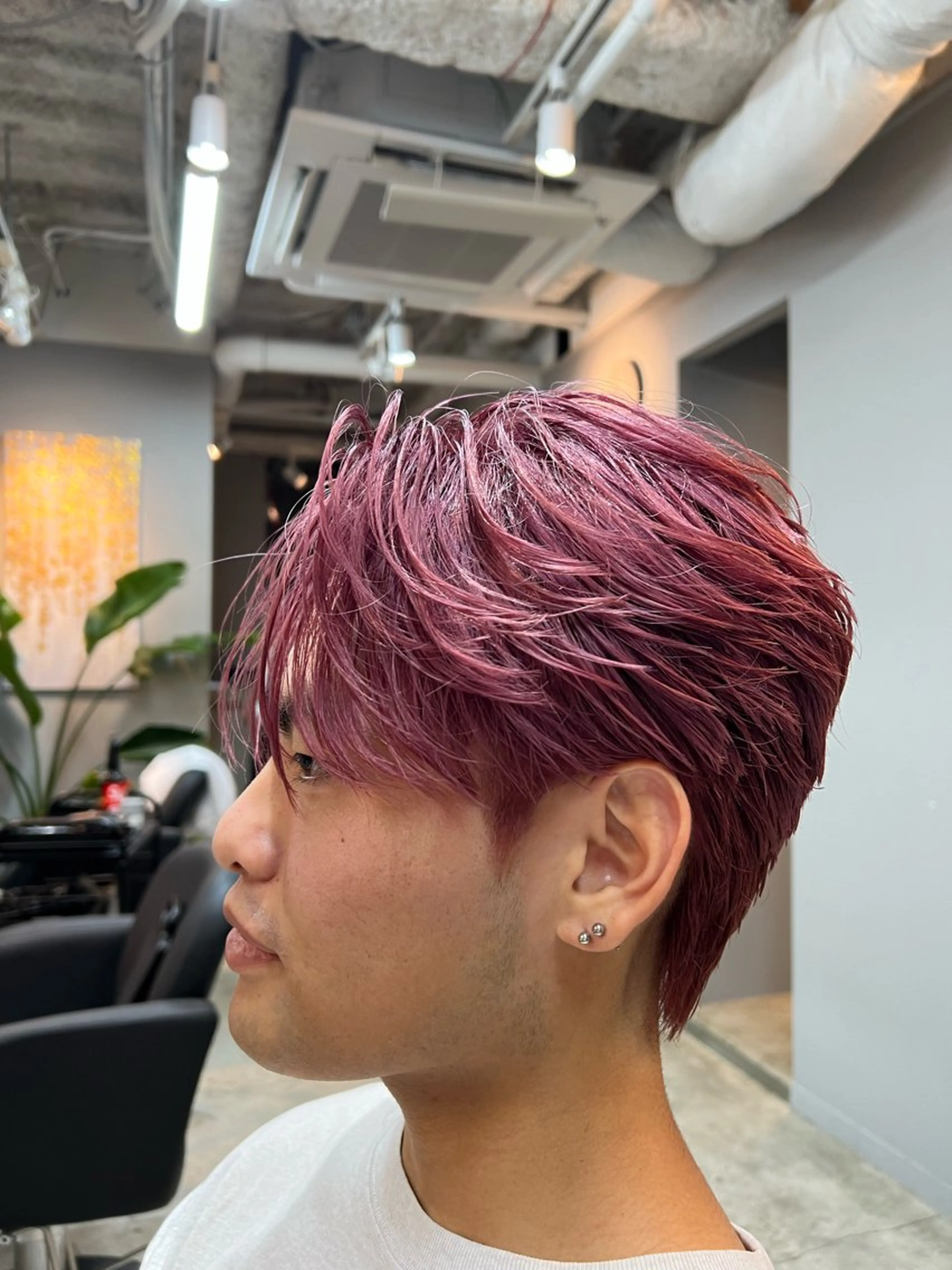 ショート カラー メンズ メンズブリーチ ブリーチ ピンクカラー 💥メンズパーマ /表参道/モント💥のヘアスタイル