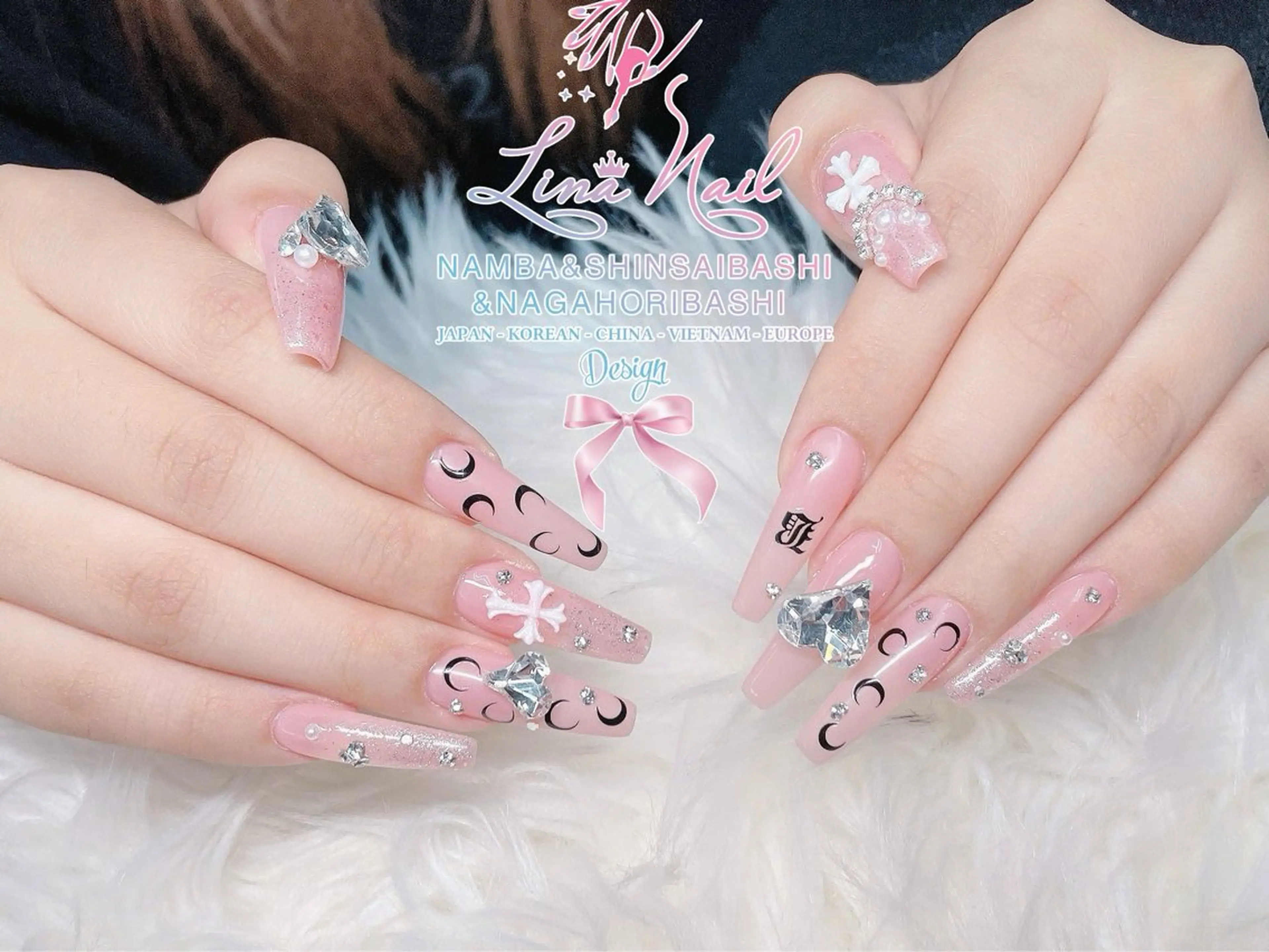 ネイル アートネイル フットネイル 韓国ネイル ロングネイル 持ち込み リナネイル 長堀橋店／東心斎橋店のネイルデザイン