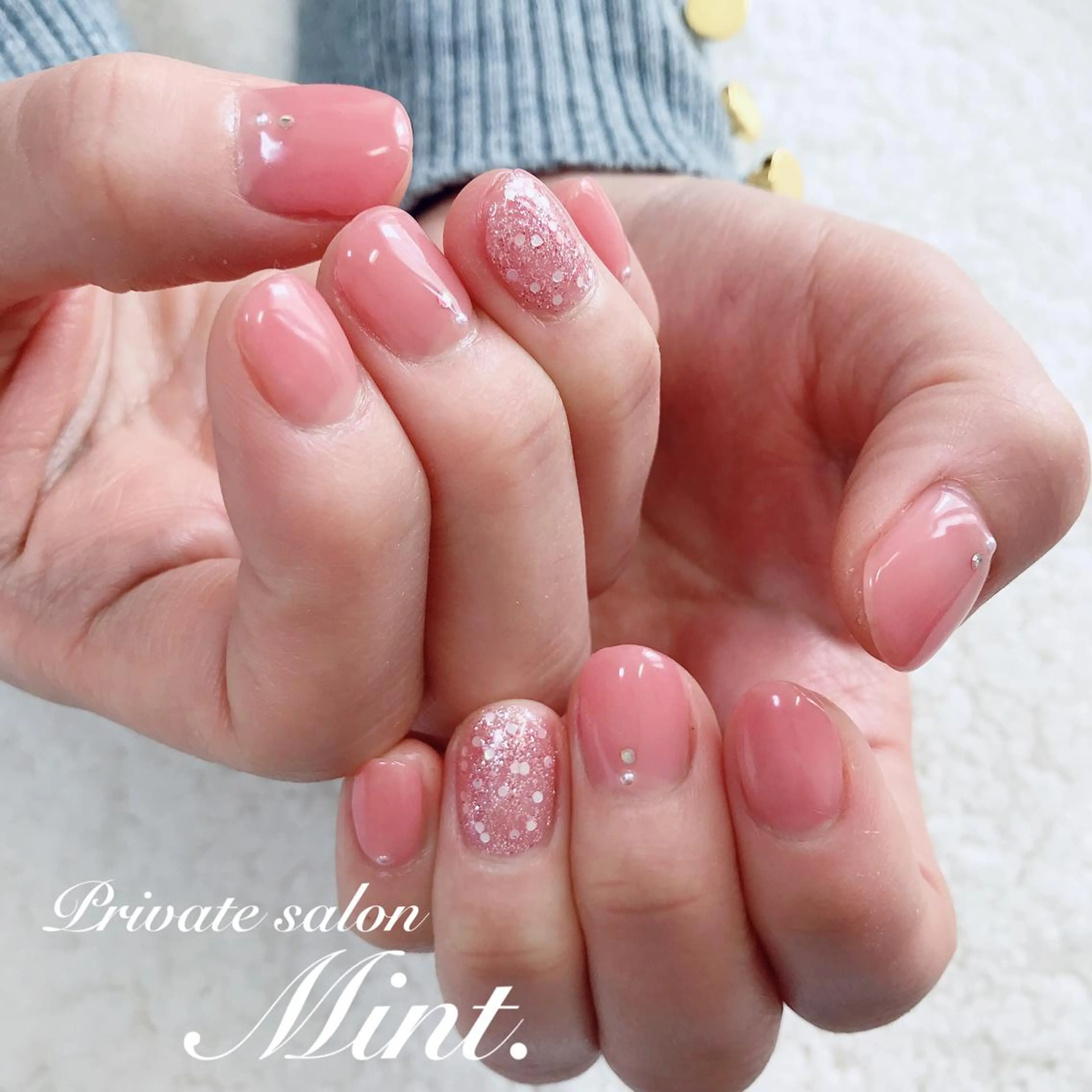 ショート ネイル ジェルネイル ワンカラーネイル ハンドネイル Mint. nailのネイルデザイン