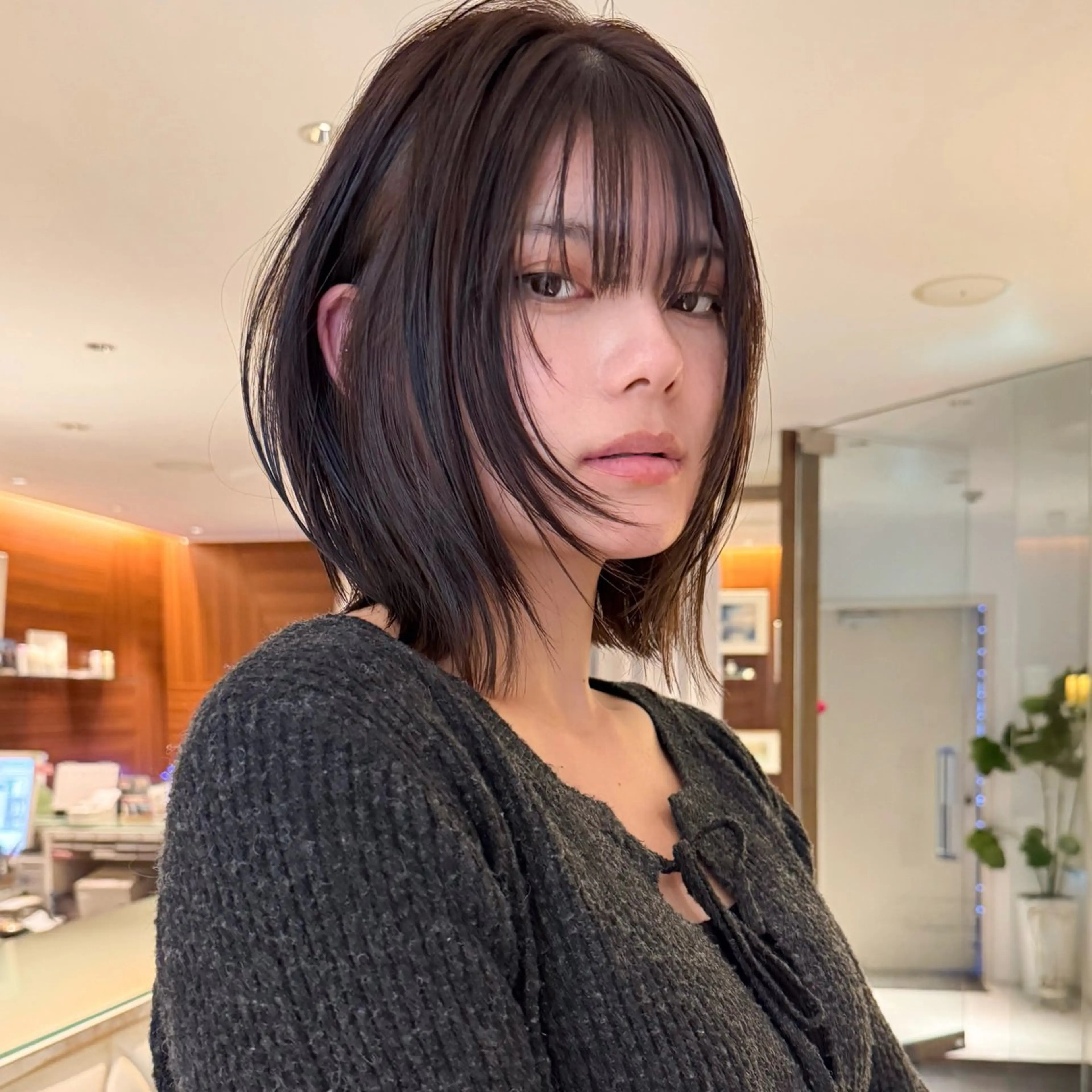 ミディアム ボブレイヤー ボブ レイヤーカット モデル募集/山田蓮/ レイヤーボブのヘアスタイル