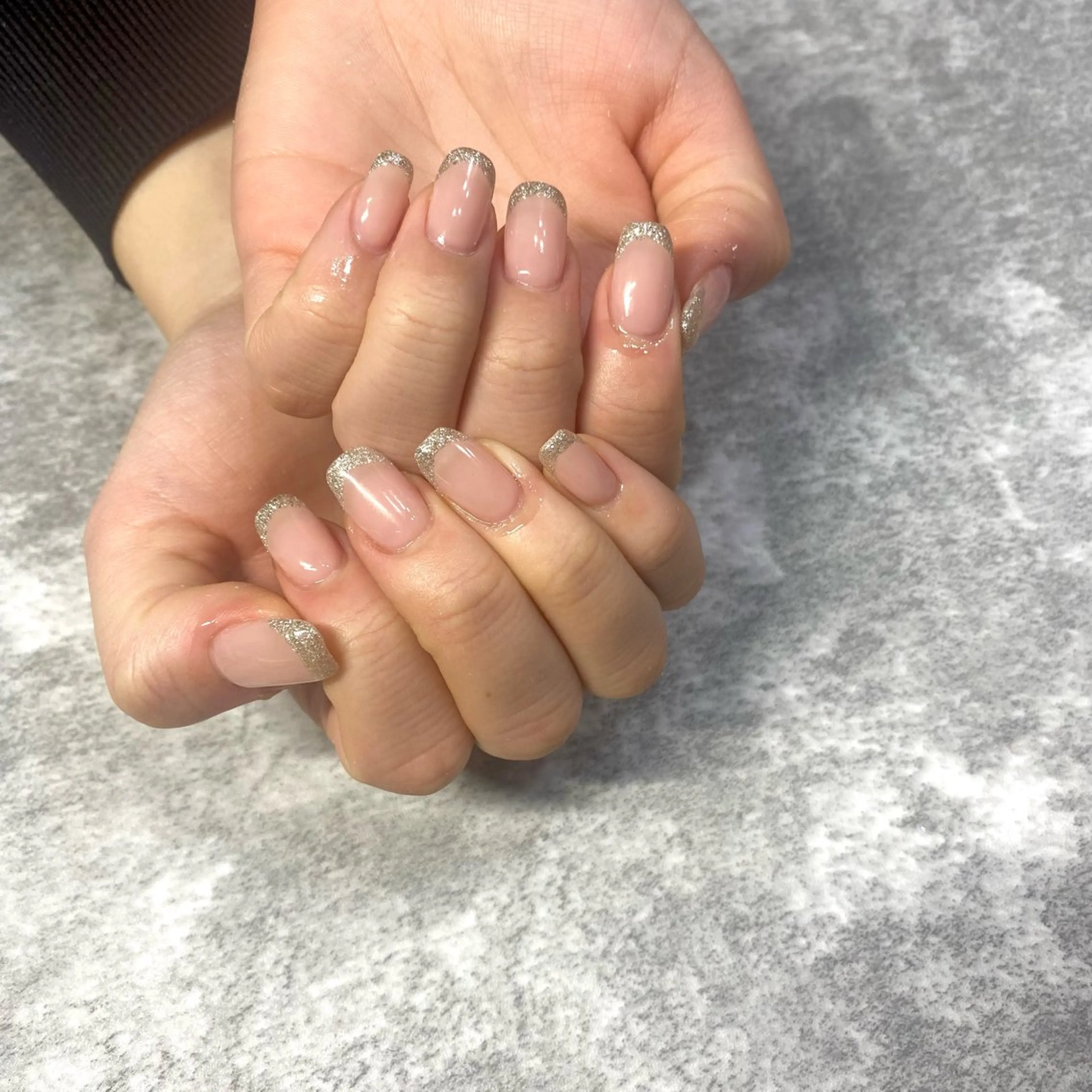 ネイル フレンチネイル ラメ(グリッター) ハンドネイル ★Rinail... .のネイルデザイン