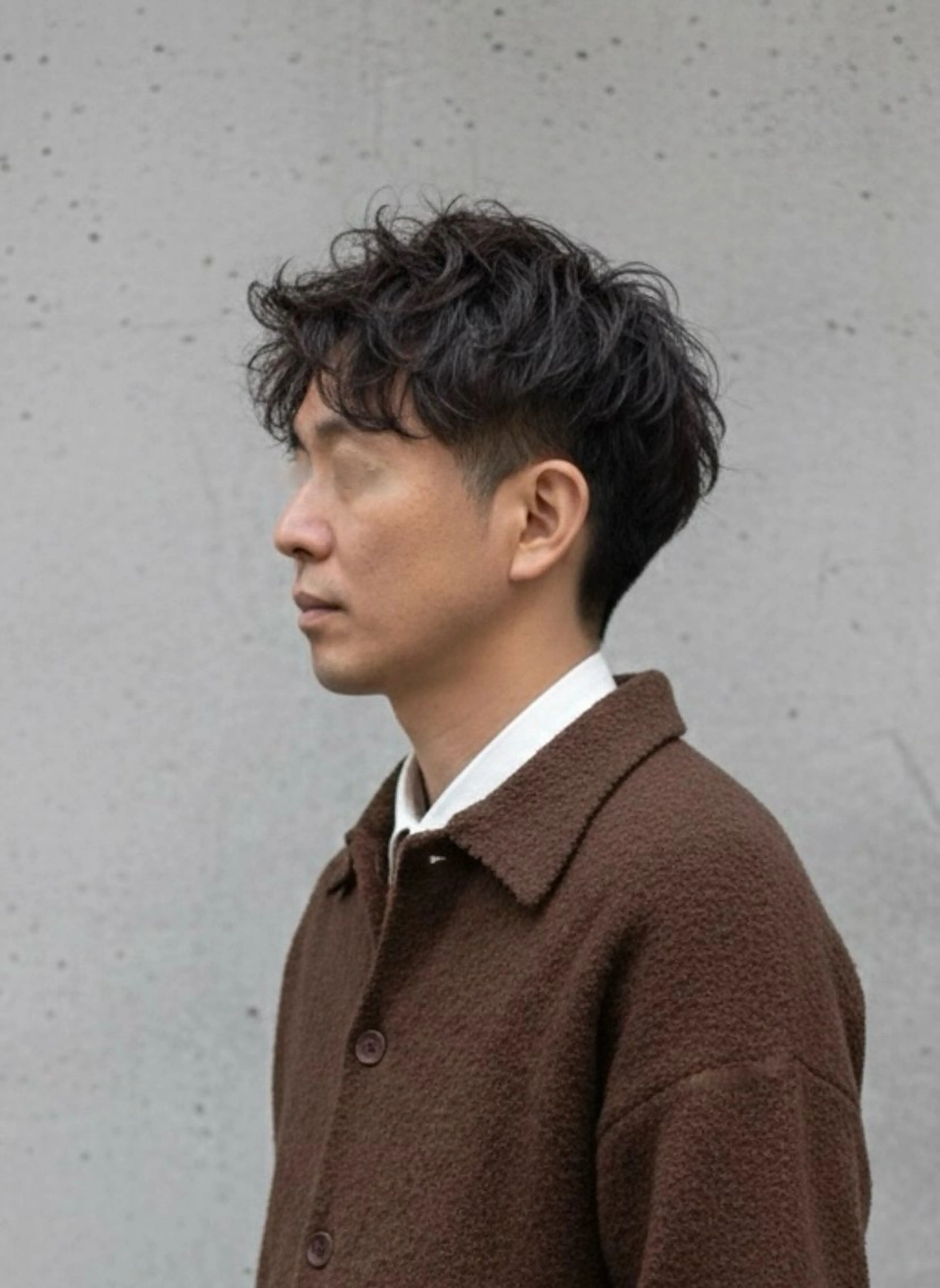 ショート パーマ メンズ アップバング メンズパーマ 刈り上げ カット パーマ 大人メンズパーマ /石川瑠青のヘアスタイル