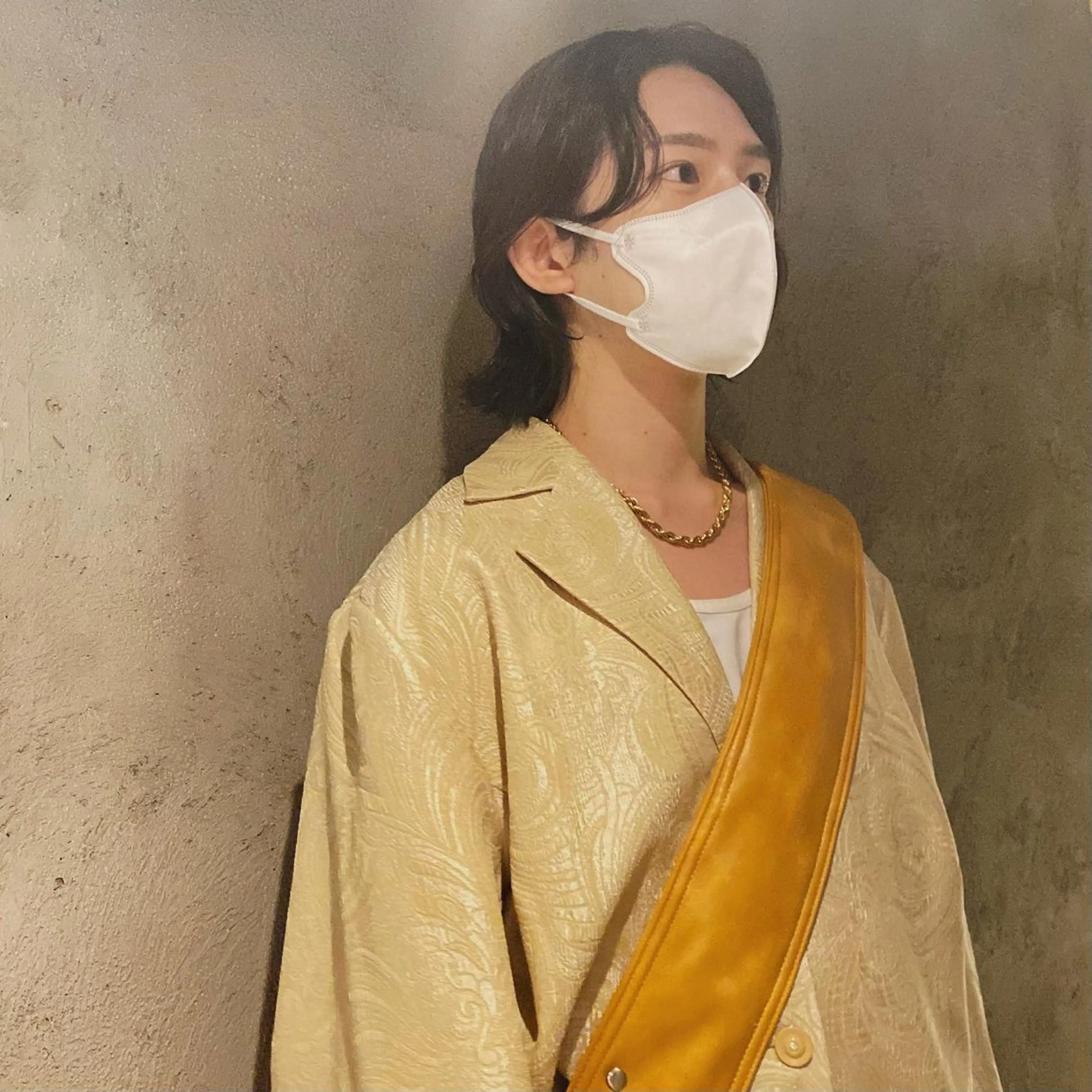 ミディアム メンズ ミディアムパーマ メンズパーマ GO TODAY シェアサロン　原宿本店所属・原宿↔︎浦和　美容師 折笠　亮のヘアスタイル