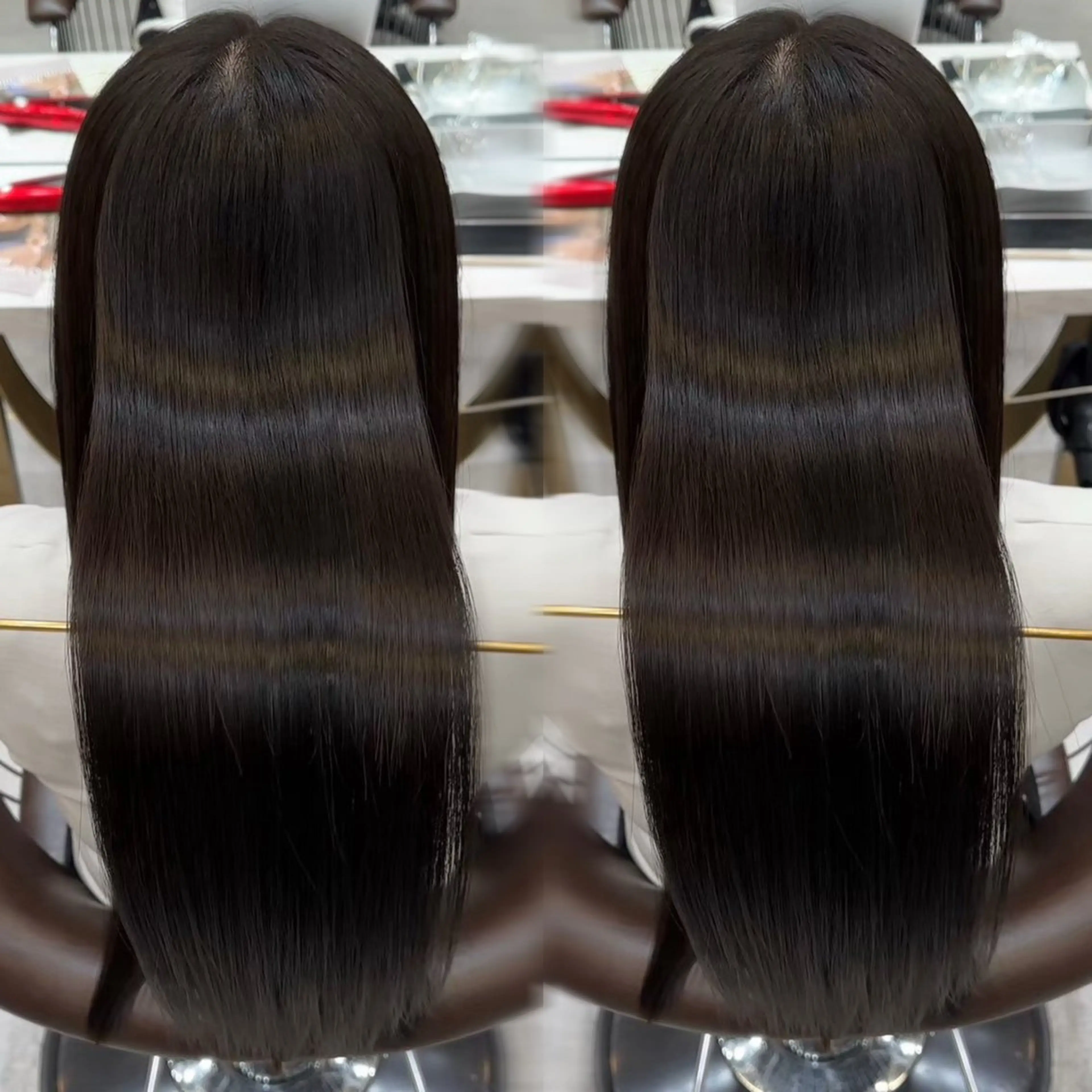 ロング 縮毛矯正 トリートメント 縮毛矯正 ♡Aira♡lond /グレージュ/縮毛のヘアスタイル