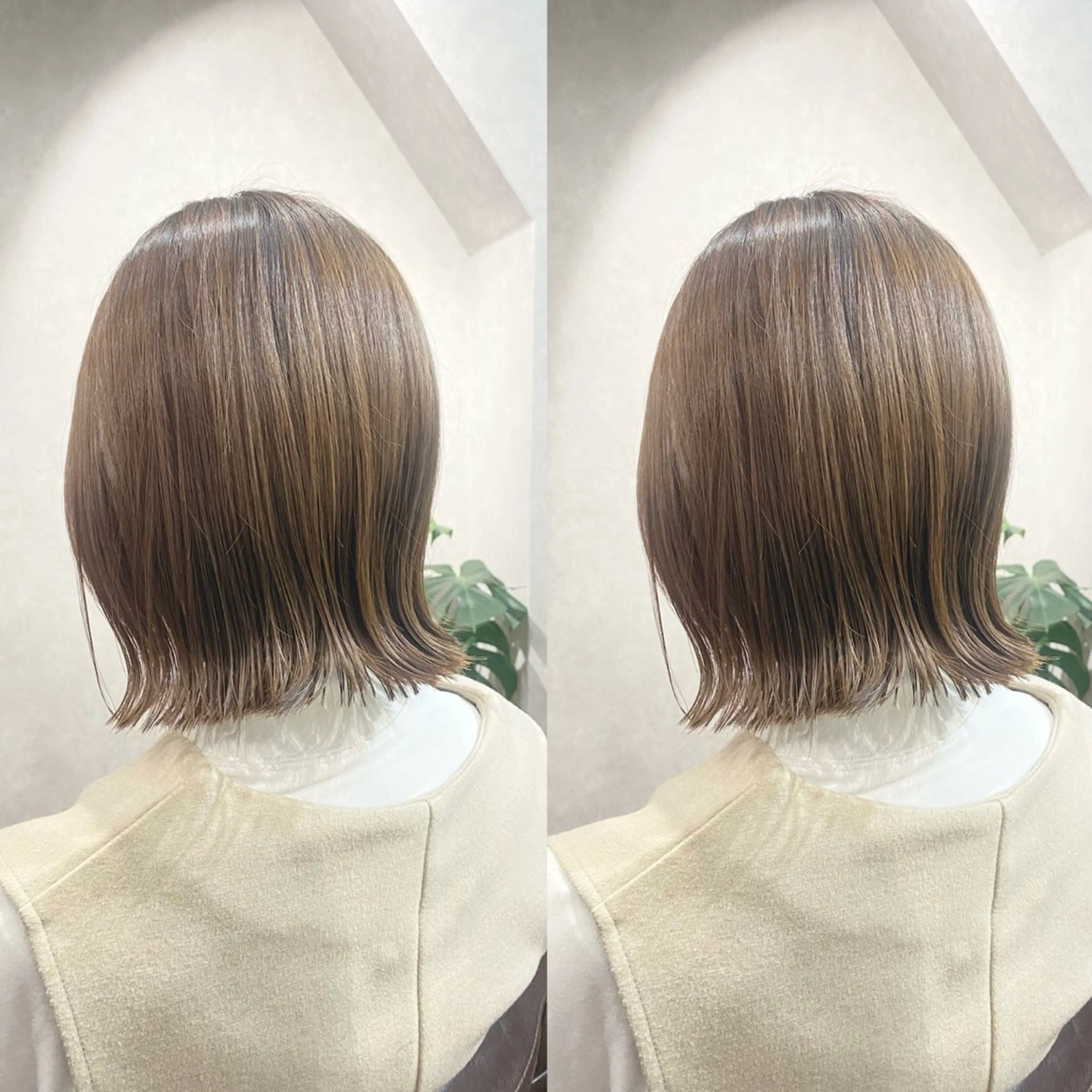 ミディアム カット ヘアカラー トリートメント ＳＨＩ ＺＵのヘアスタイル