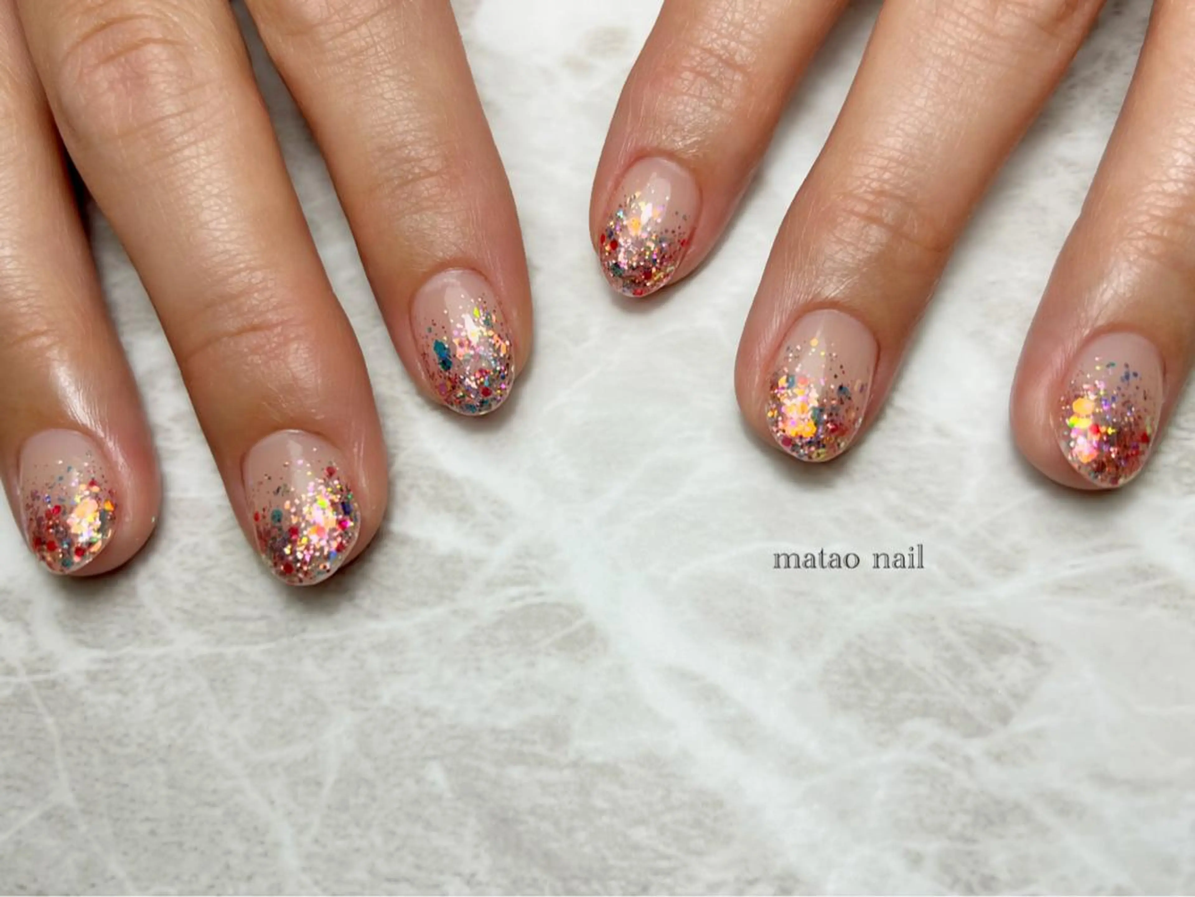 ネイル ラメ(グリッター) 春ネイル ハンドネイル フットネイル matao nailの眉毛・アイブロウイメージ
