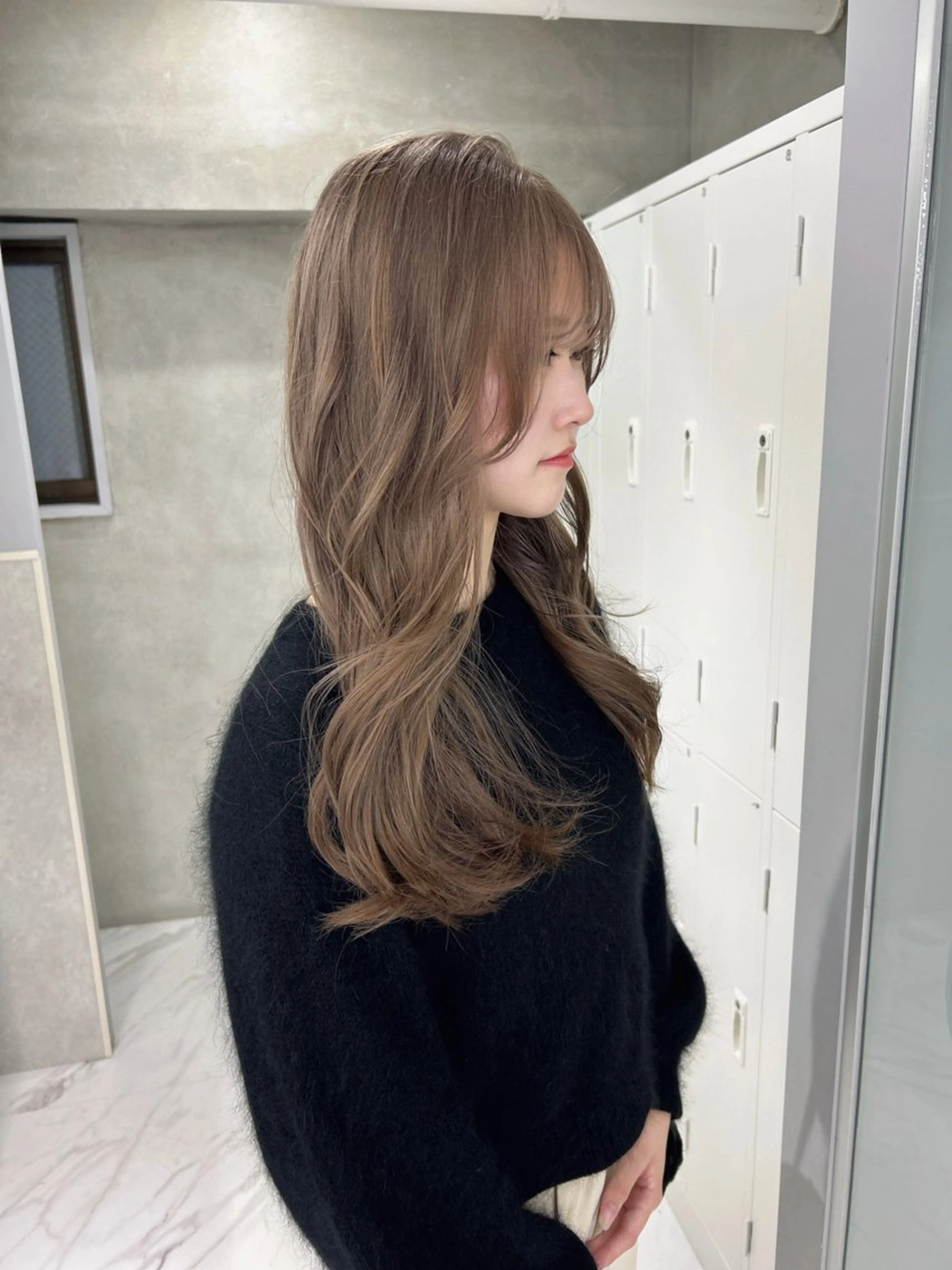 セミロング カラー ベージュカラー ミルクティーベージュ カット ヘアカラー トリートメント shizuna/平尾 /カラー/髪質改善のヘアスタイル