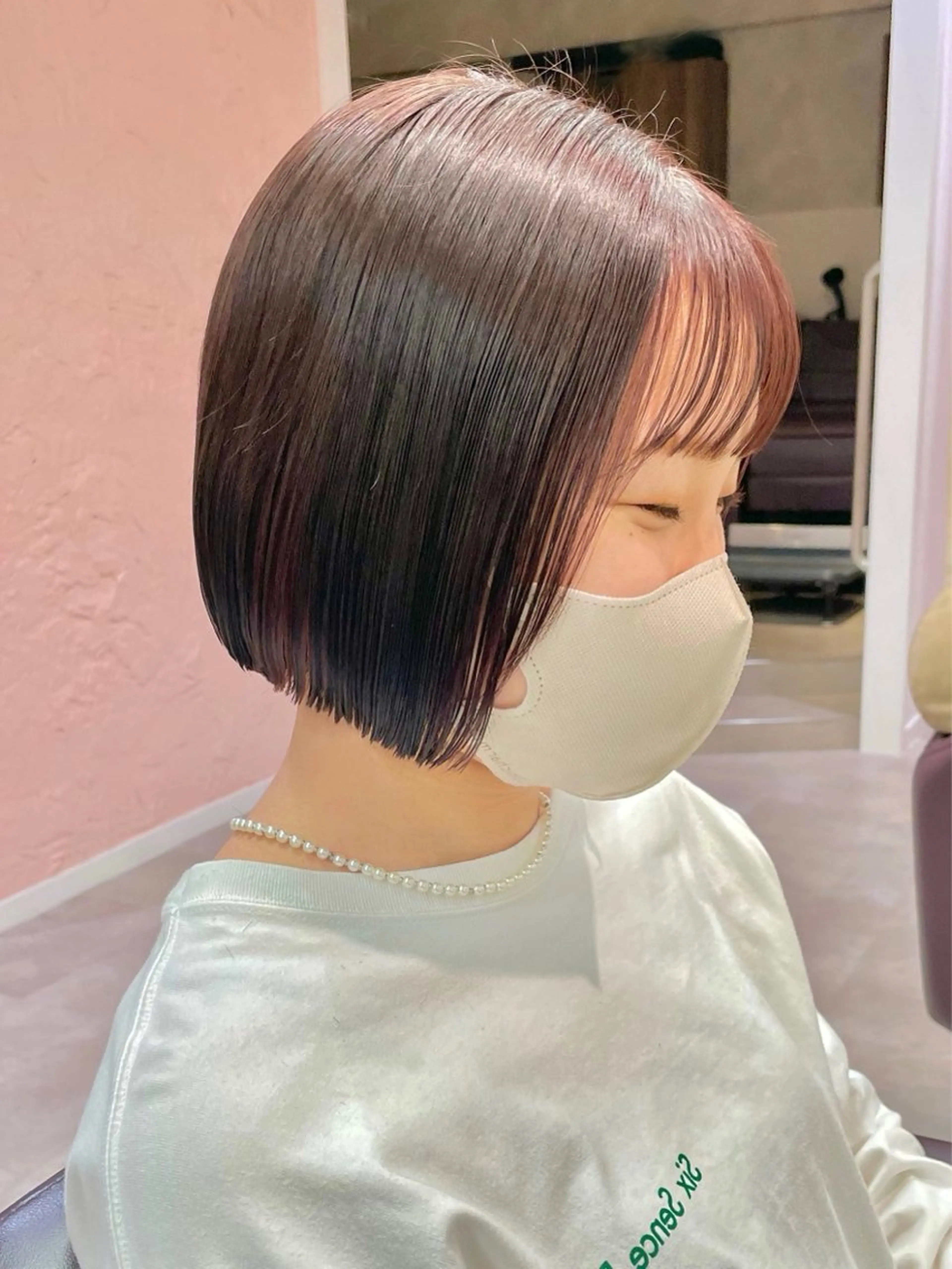 ミディアム カラー カット ヘアカラー トリートメント ショート/ボブ/ 透明感カラー/ほのかのヘアスタイル