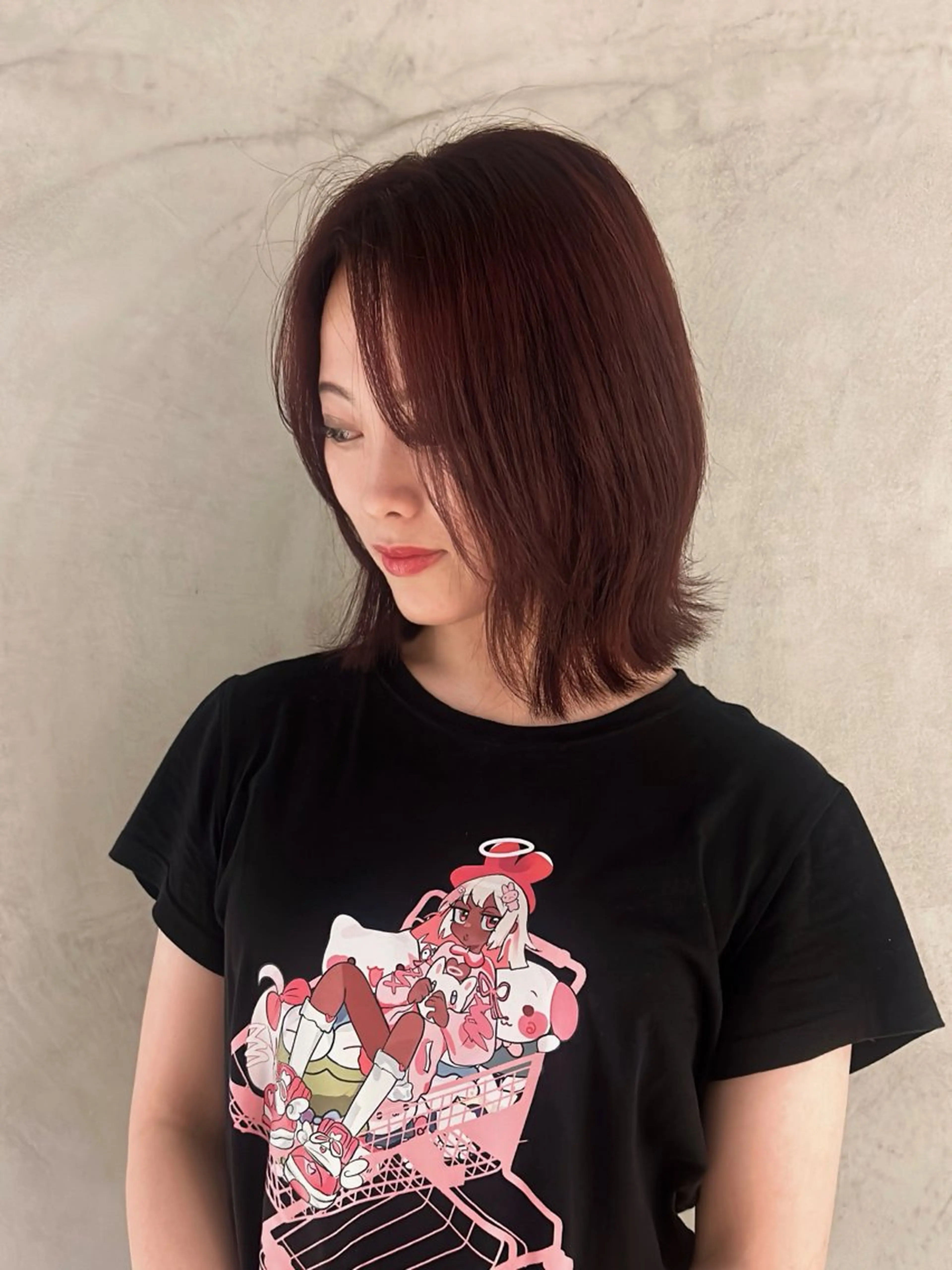 カラー レッドカラー ヘアカラー 神崎 玲海のヘアスタイル