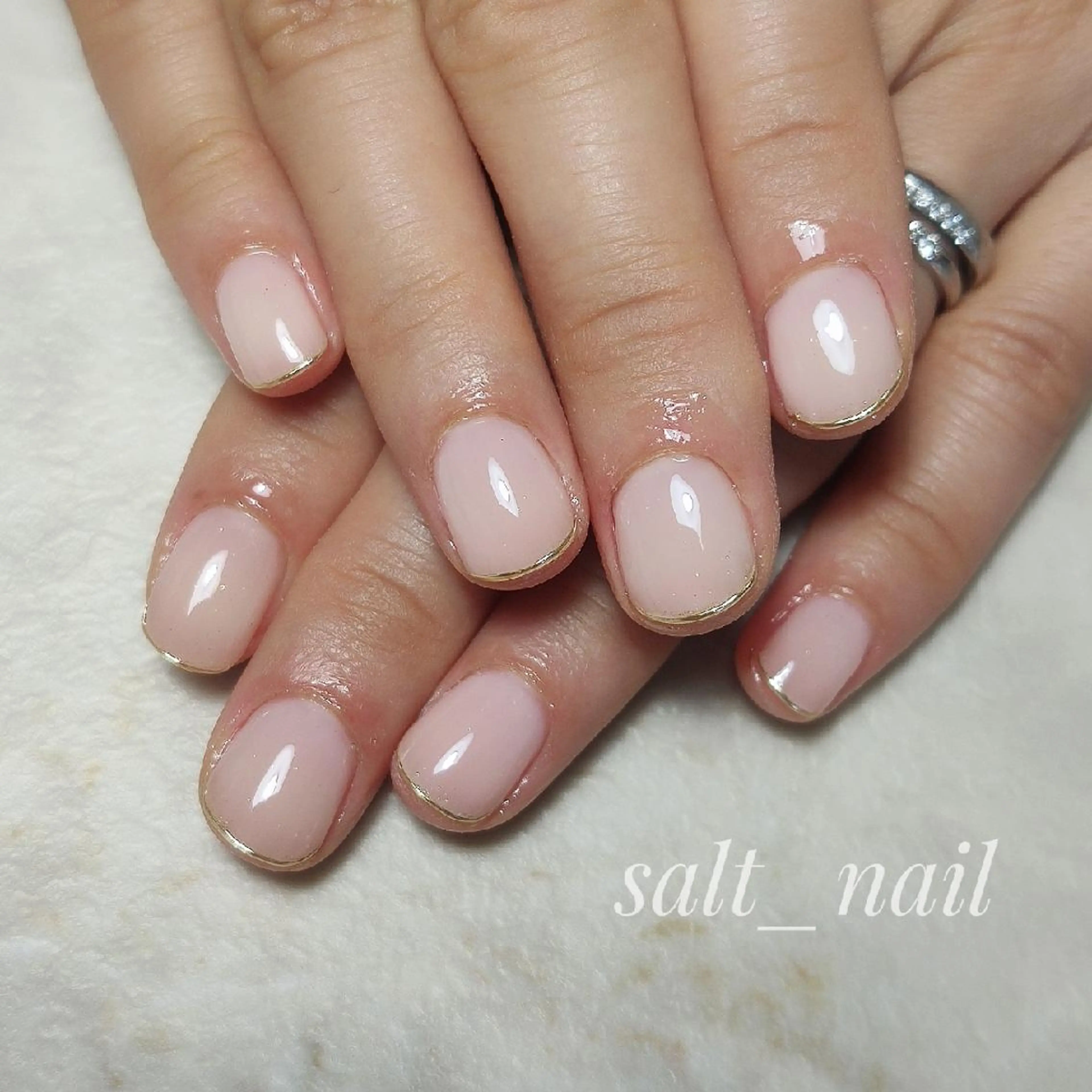 ネイル フレンチネイル ミラーネイル 個人サロン saltnailのネイルデザイン